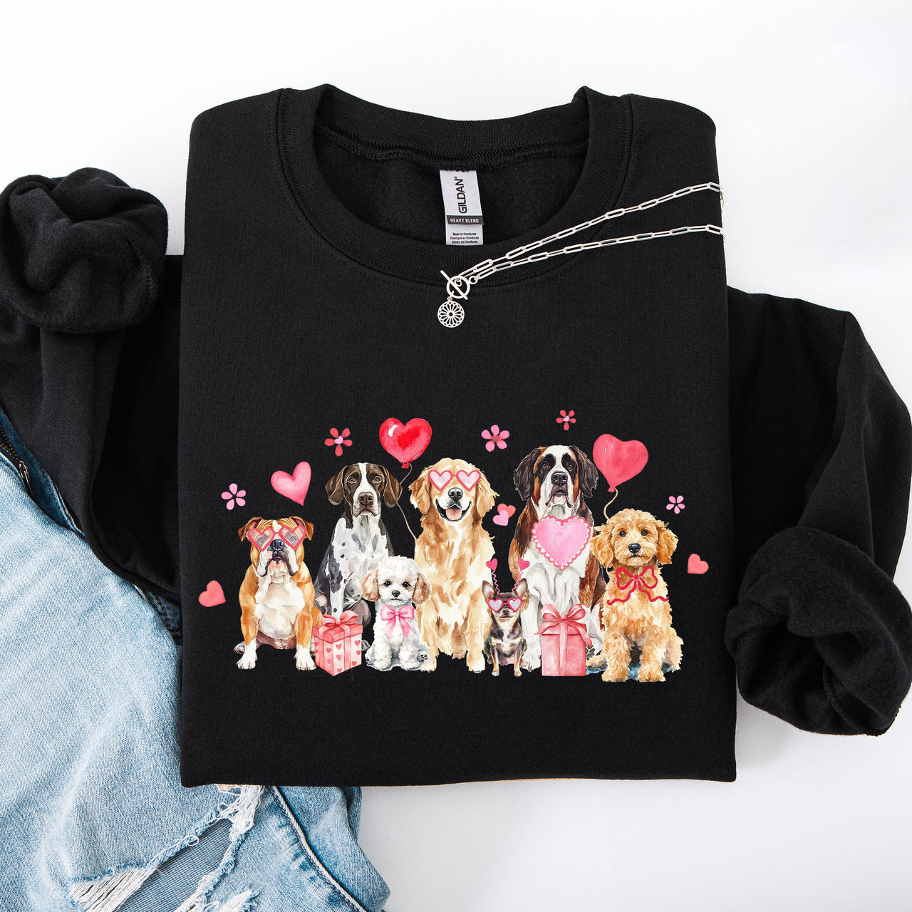 Valentine's Dogs Hearts Love Animal Lovers Plush Ultra Cozy For Pet Owners Sweatshirt