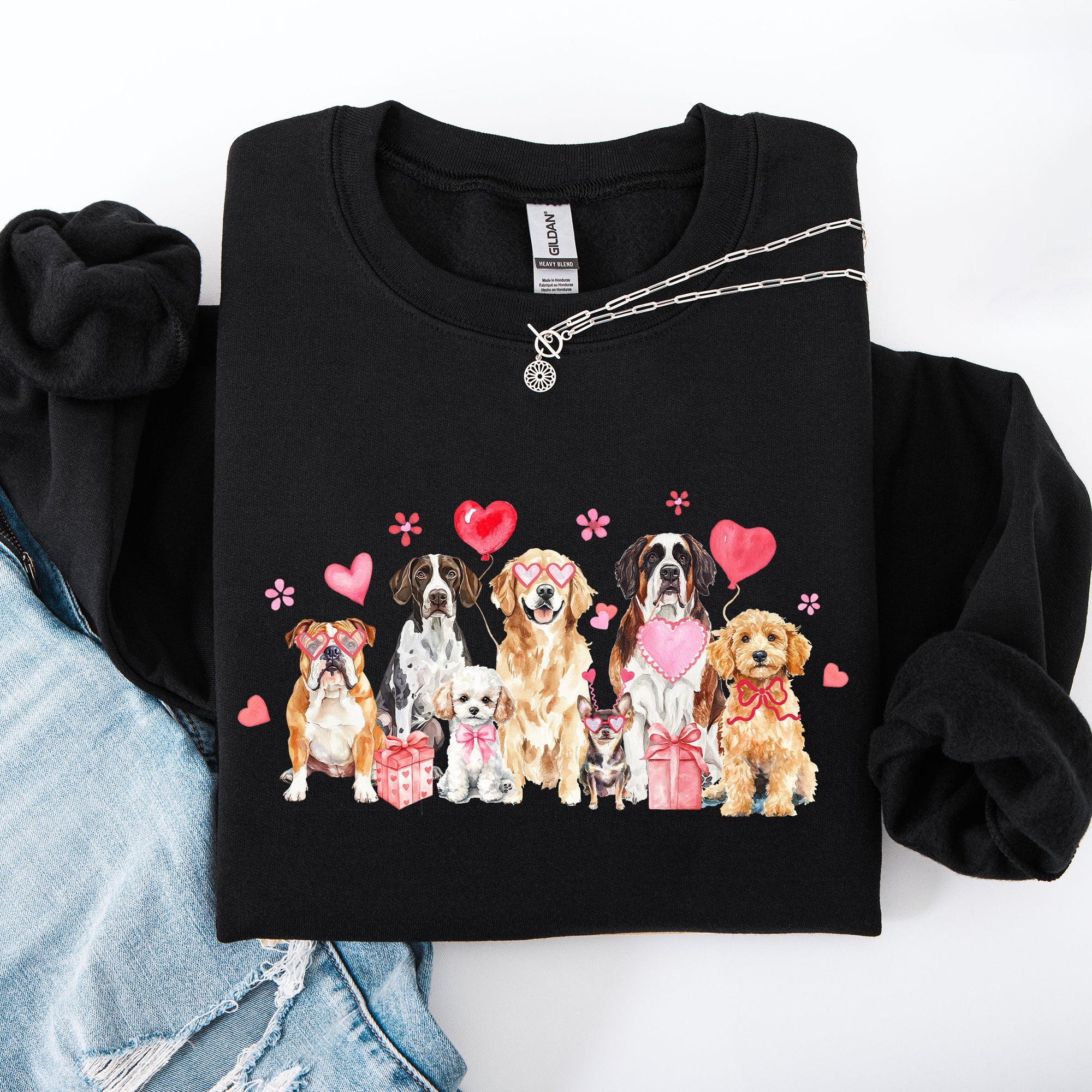 Valentine's Dogs Hearts Love Animal Lovers Plush Ultra Cozy For Pet Owners Sweatshirt