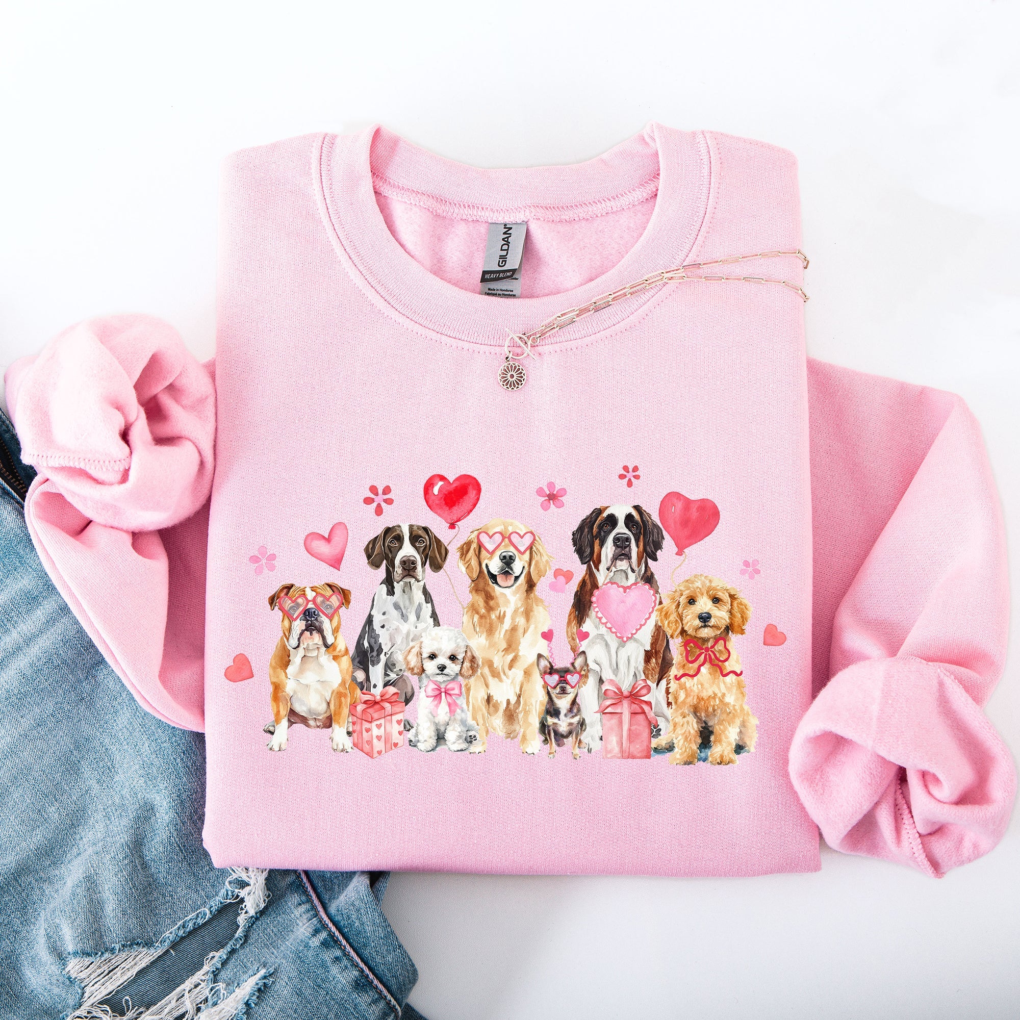 Valentine's Dogs Hearts Love Animal Lovers Plush Ultra Cozy For Pet Owners Sweatshirt