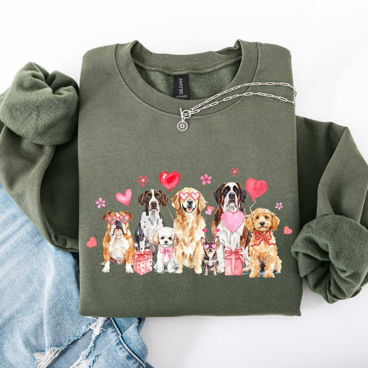 Valentine's Dogs Hearts Love Animal Lovers Plush Ultra Cozy For Pet Owners Sweatshirt