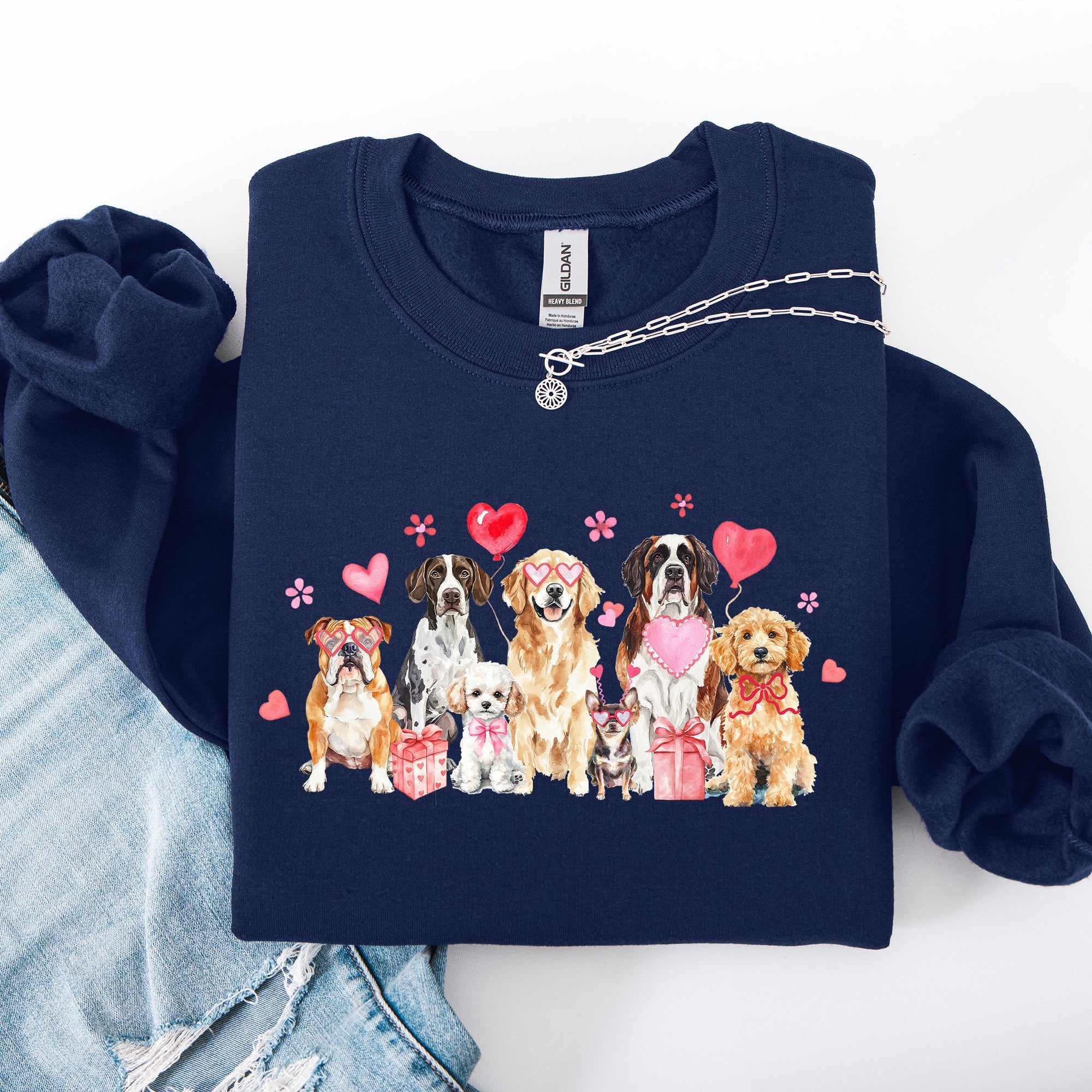 Valentine's Dogs Hearts Love Animal Lovers Plush Ultra Cozy For Pet Owners Sweatshirt