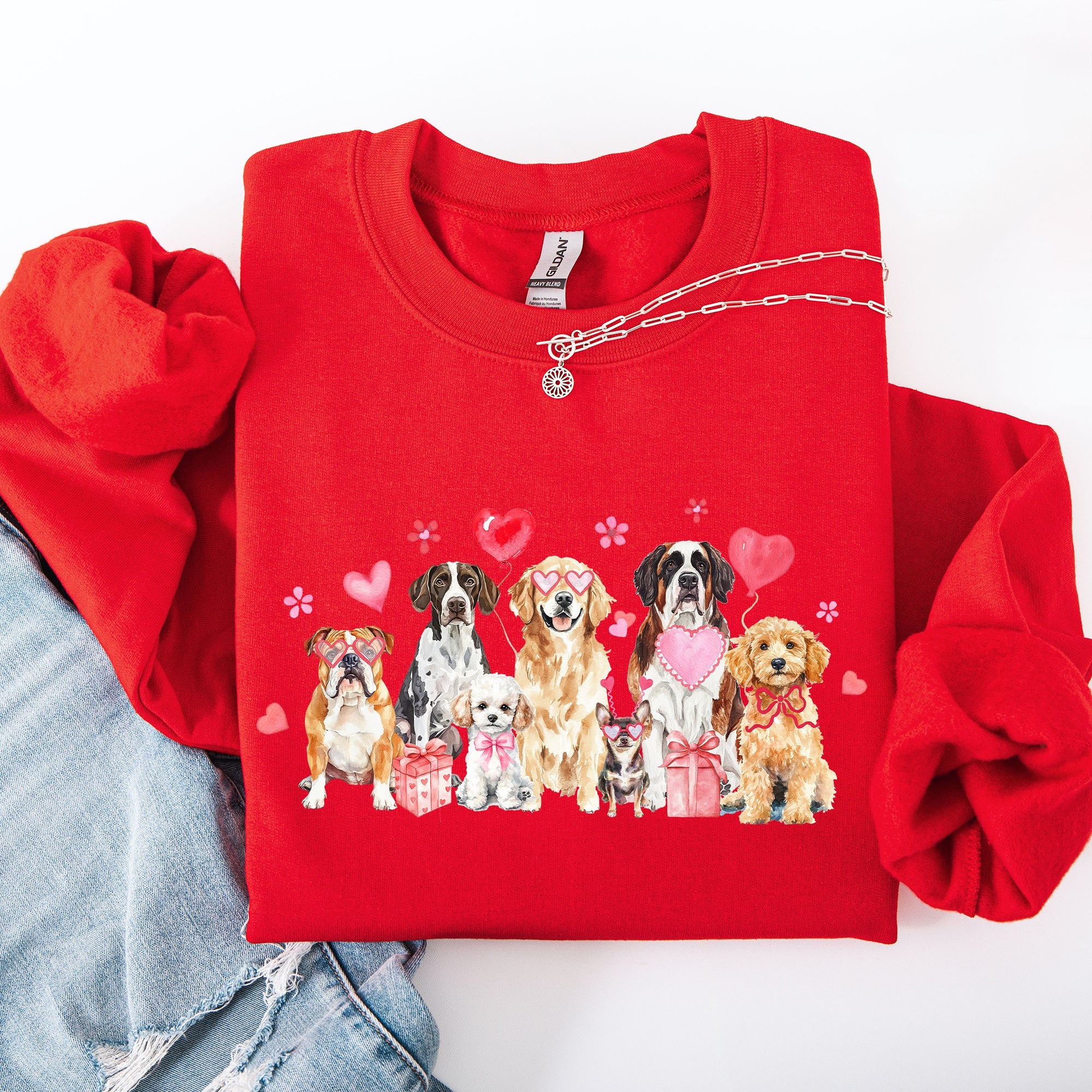 Valentine's Dogs Hearts Love Animal Lovers Plush Ultra Cozy For Pet Owners Sweatshirt
