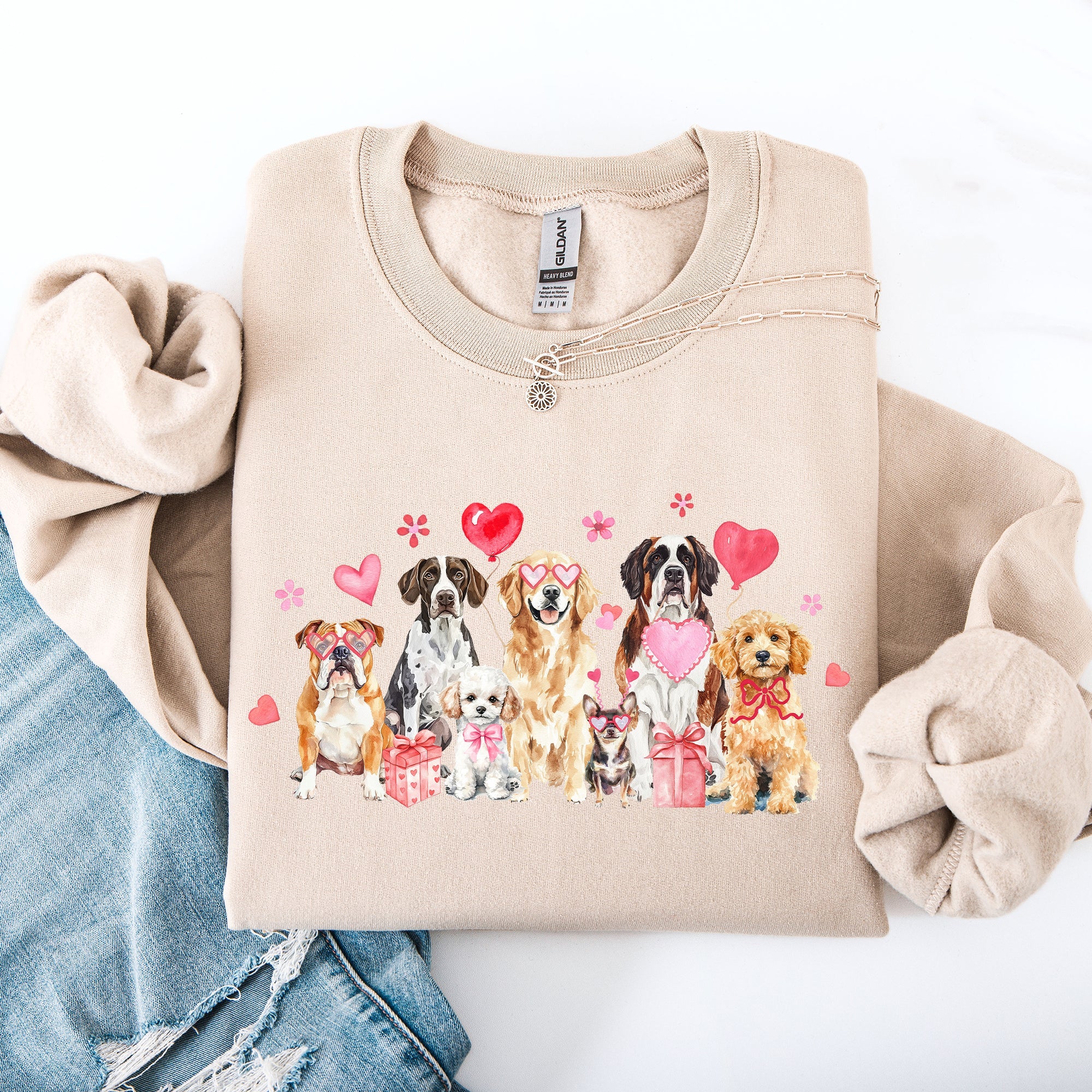 Valentine's Dogs Hearts Love Animal Lovers Plush Ultra Cozy For Pet Owners Sweatshirt