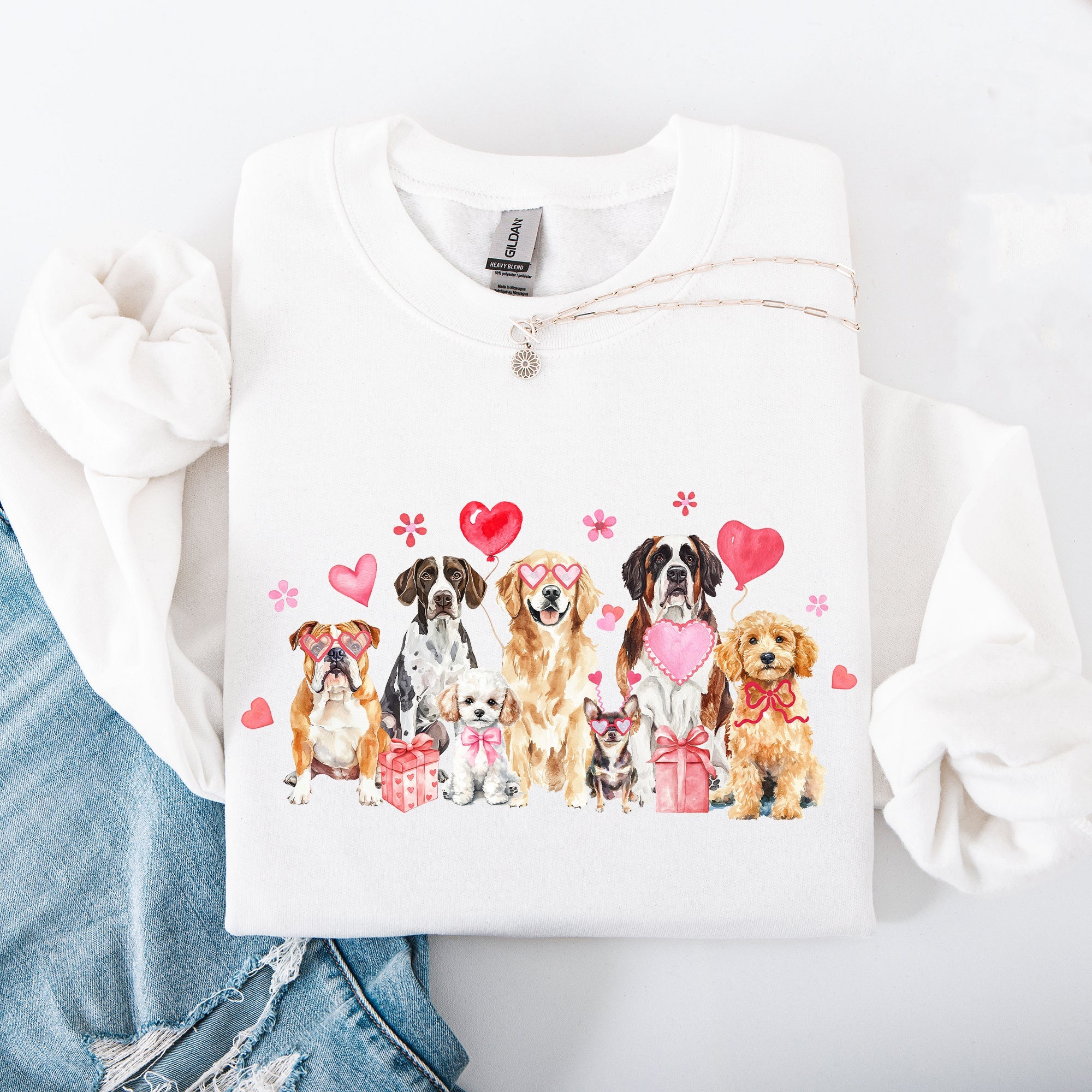 Valentine's Dogs Hearts Love Animal Lovers Plush Ultra Cozy For Pet Owners Sweatshirt