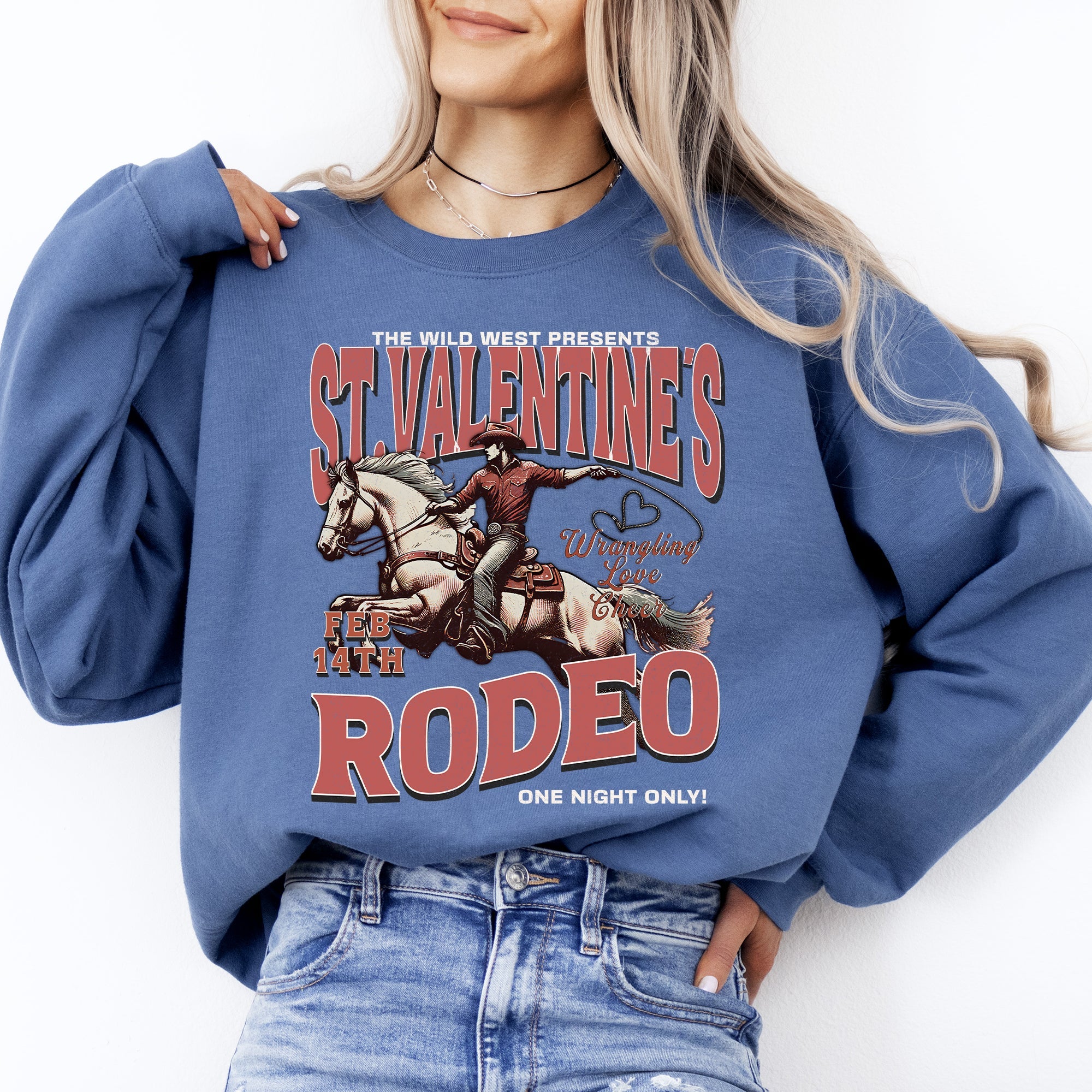 Valentine's Rodeo Love Cowboy Western Signature Style Collection Deluxe Edition Sweatshirt