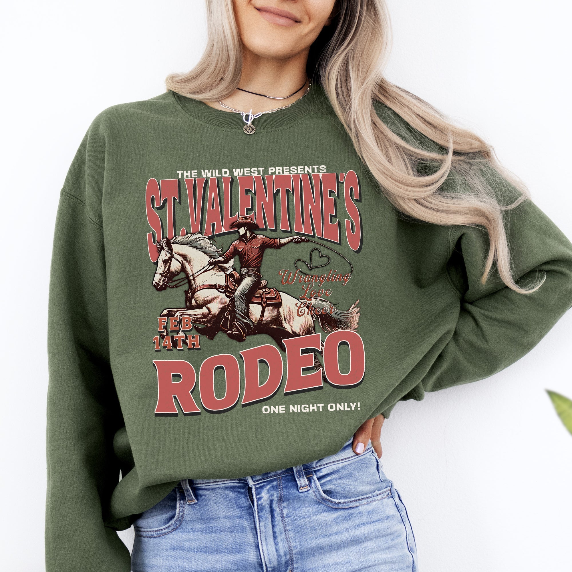Valentine's Rodeo Love Cowboy Western Signature Style Collection Deluxe Edition Sweatshirt