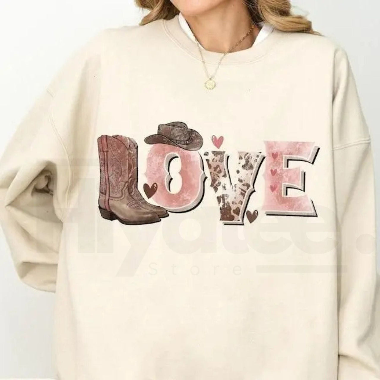 Valentine’s Day Cowboy Sweatshirt: Howdy Love Western Graphic Sweater