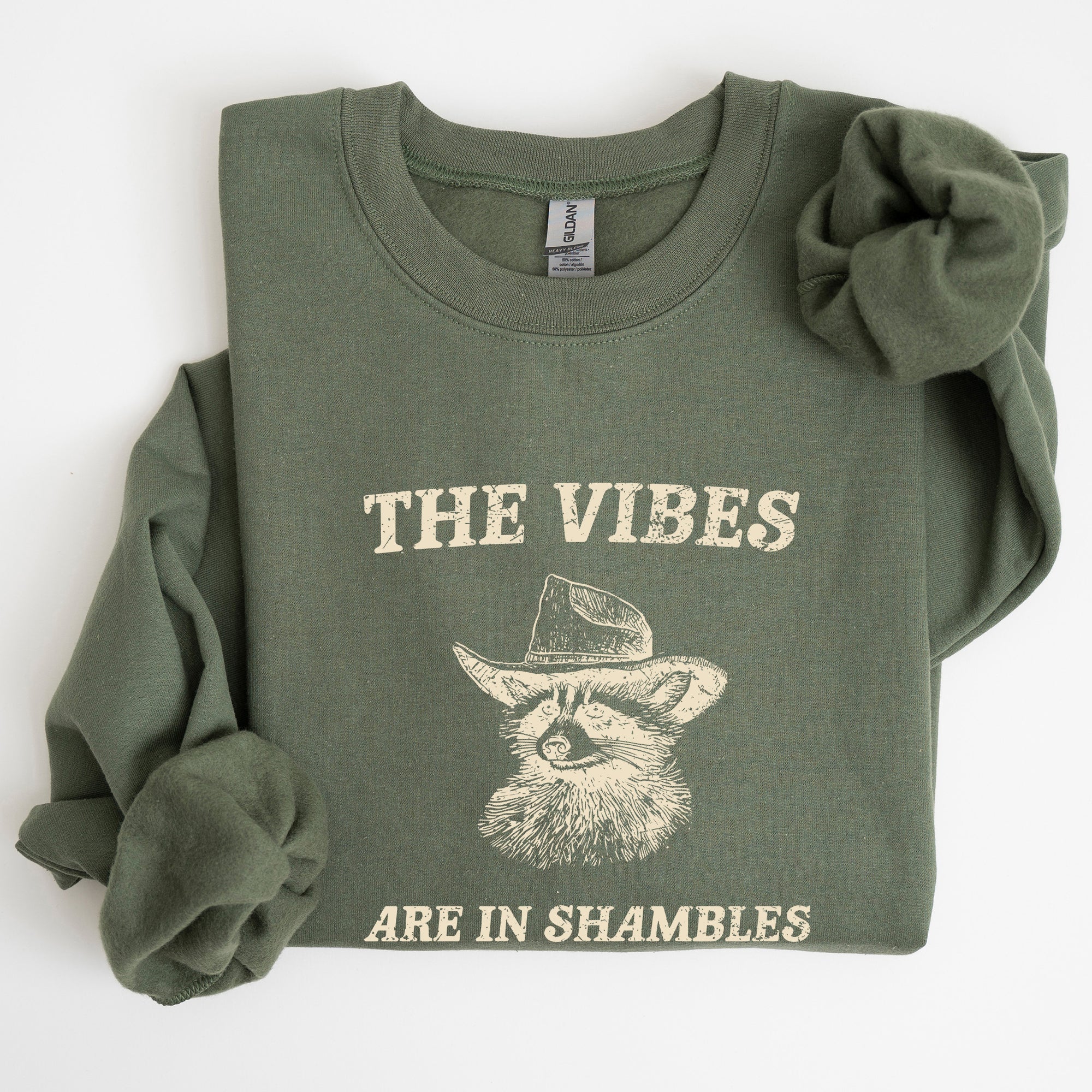 Vibes Are In Shambles Raccoon Meme Collector's Edition Cozy Nights Limited Run Sweatshirt