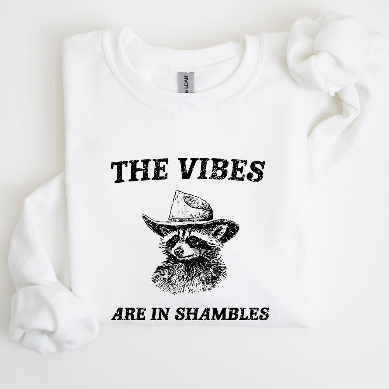 Vibes Are In Shambles Raccoon Meme Collector's Edition Cozy Nights Limited Run Sweatshirt