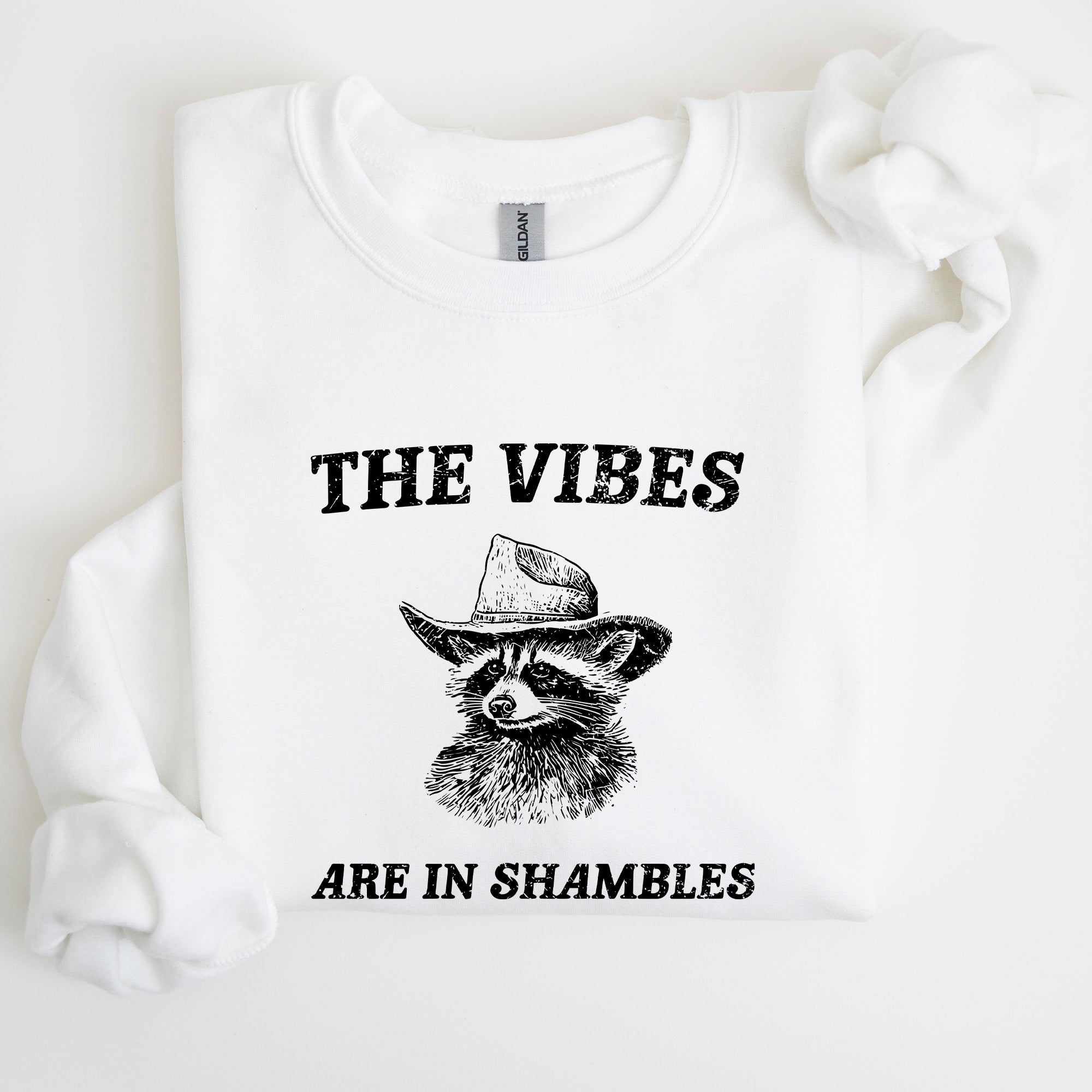 Vibes Are In Shambles Raccoon Meme Collector's Edition Cozy Nights Limited Run Sweatshirt