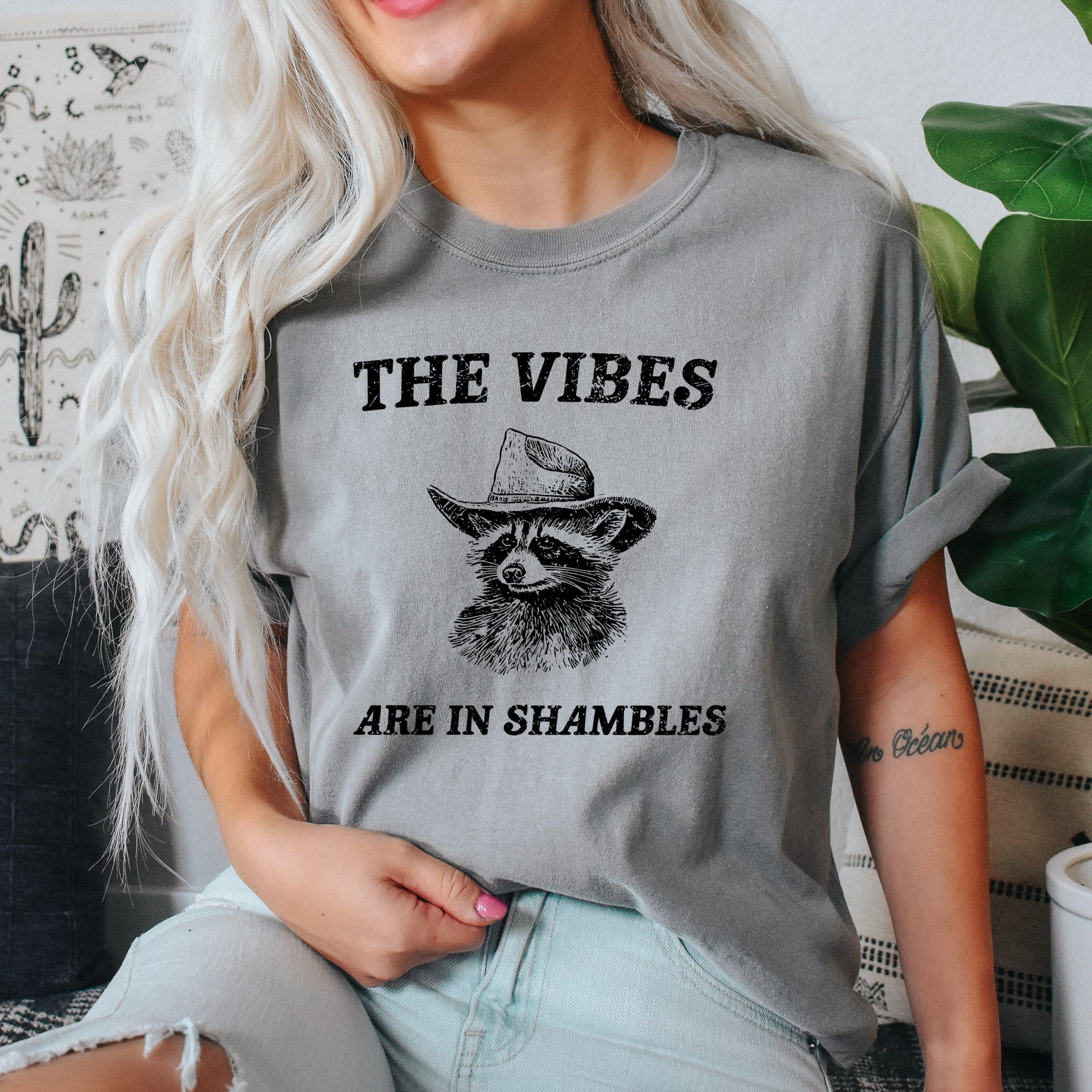 Vibes Are In Shambles Raccoon Meme Edition Version 2024 Limited Release Comfort Colors Tee