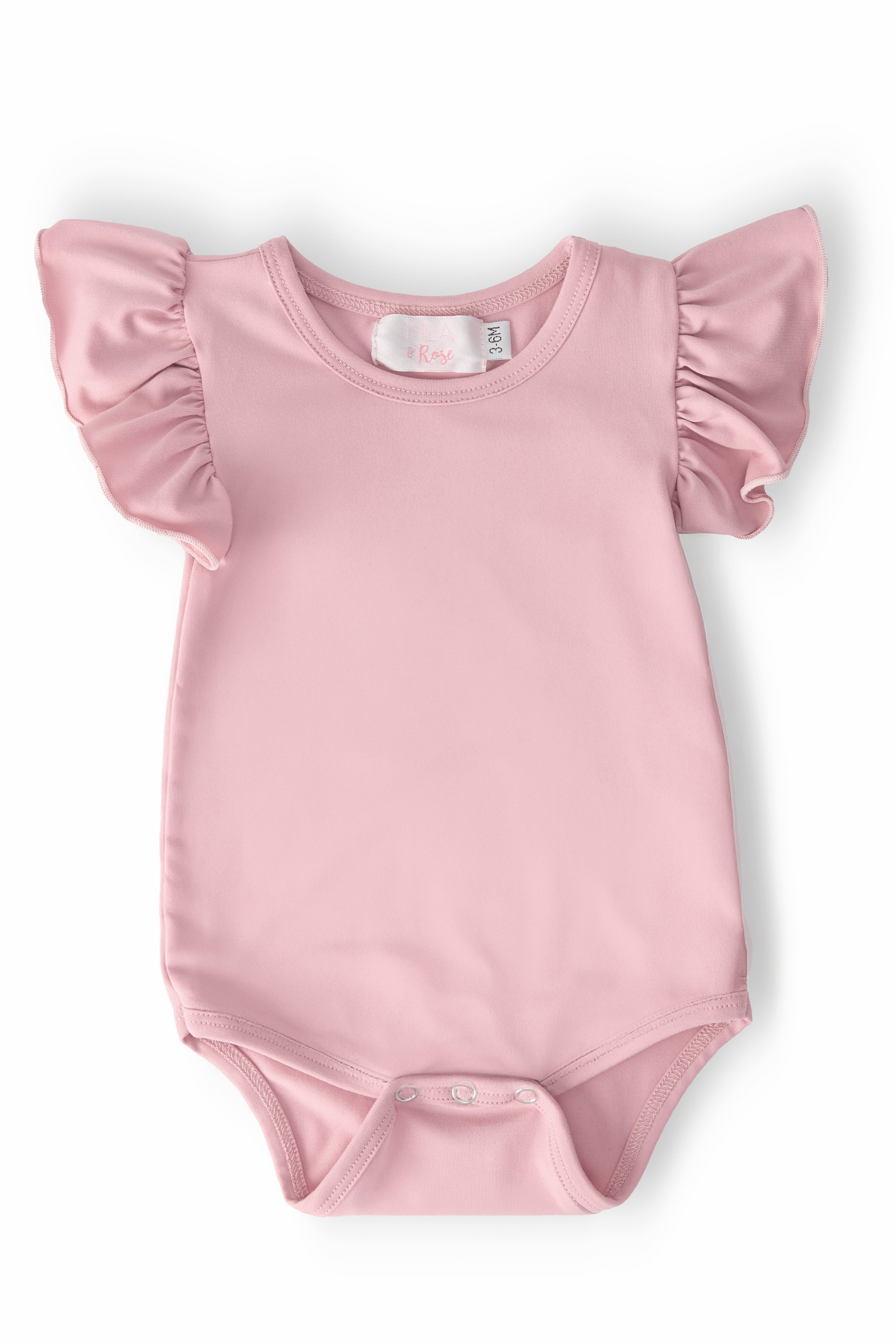 Vintage Pink S/S Flutter Bodysuit