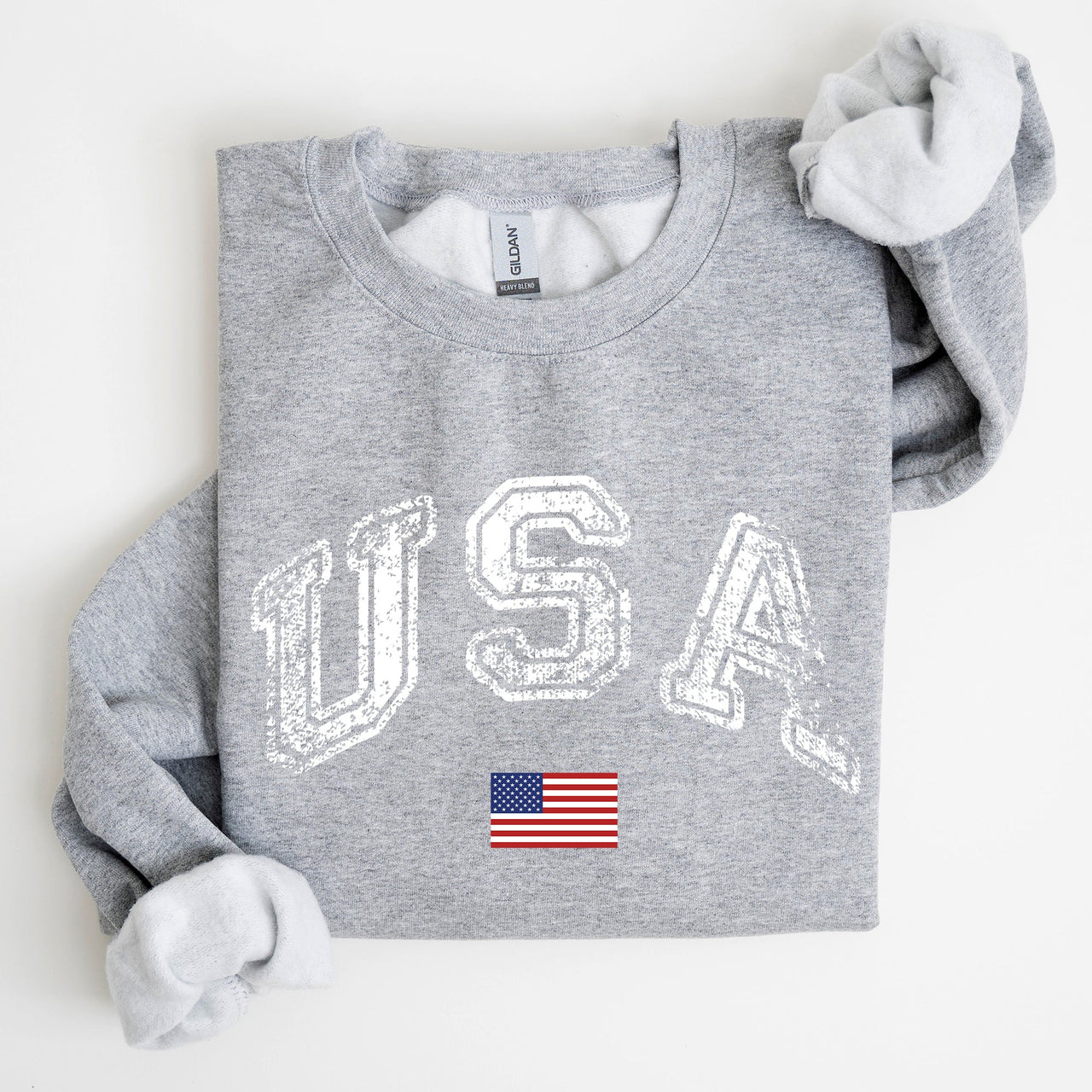 Vintage USA Retro Flag America Fourth Of July Patriotic Pride Emblem Independence Day Sweatshirt