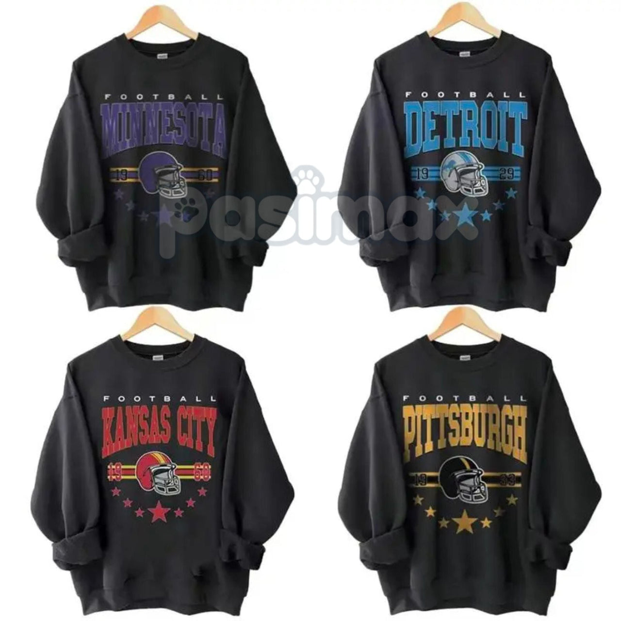 Vintage 90s All Team Football Sweatshirt – Retro Unisex Fan Gift Sweater