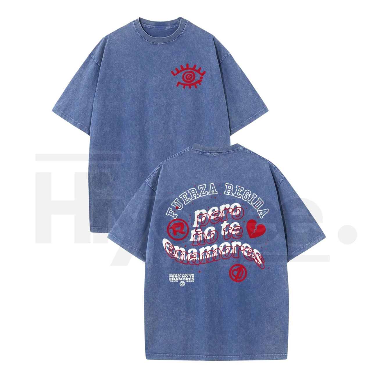 Vintage Latin Eye Graphic Washed T-Shirt – Y2K Oversized 230g Cotton Streetwear Tee