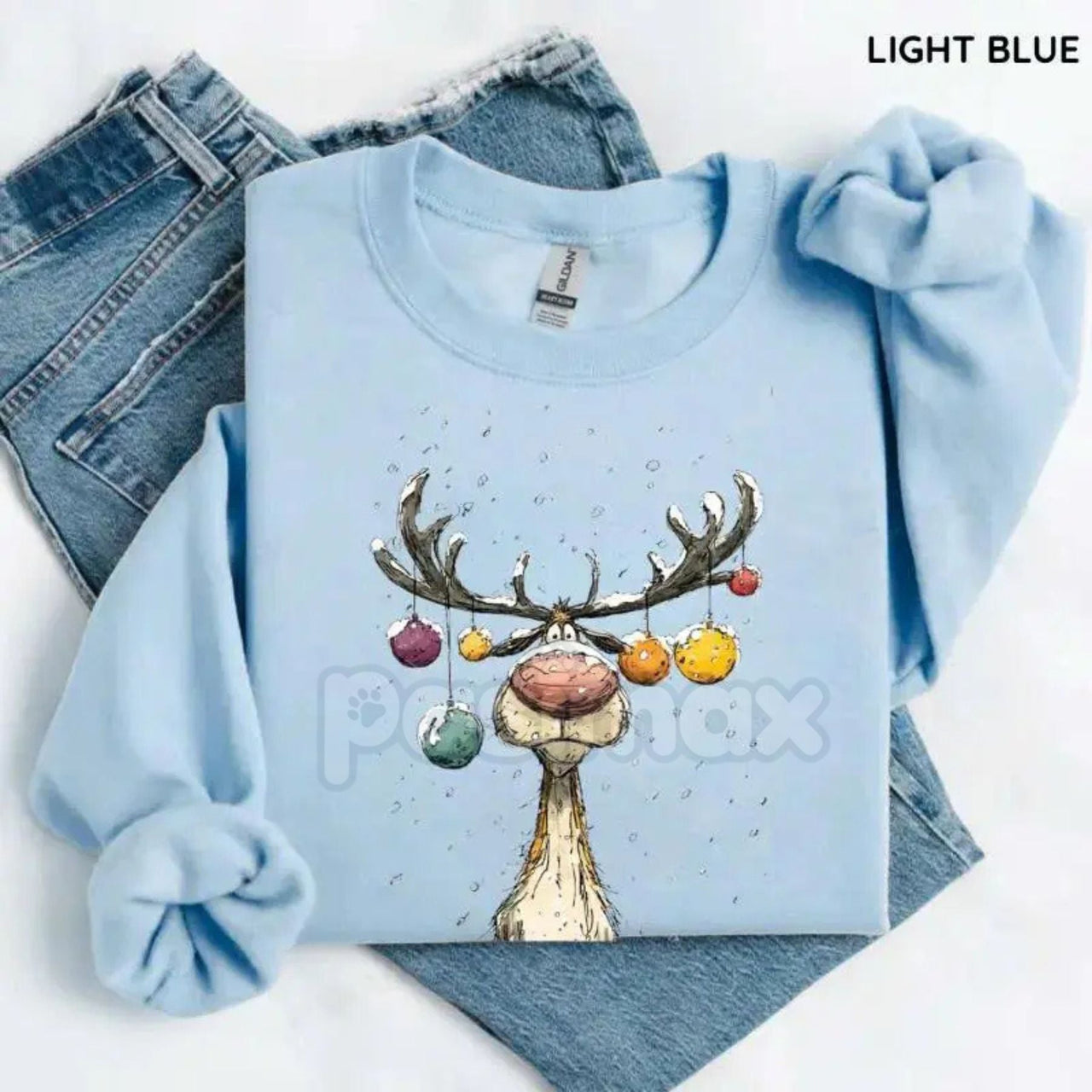 Vintage Reindeer Sweatshirt | Retro Christmas Crewneck Jumper | Nostalgic Holiday Graphic Top