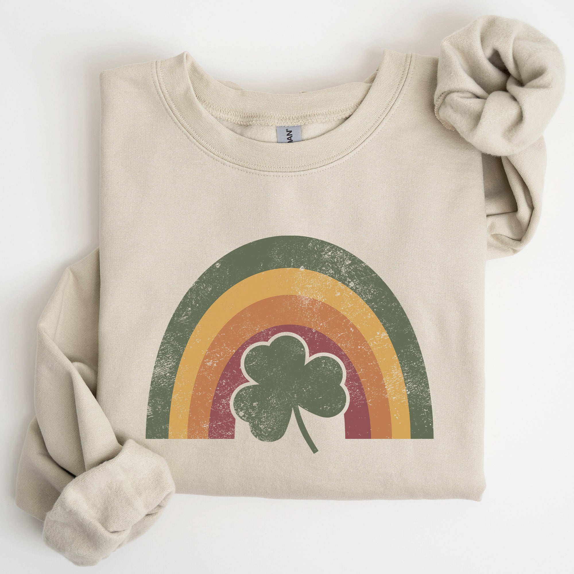 Cozy Vintage Retro St Patrick's Day Rainbow Irish Lucky Premium Classic Sweatshirt
