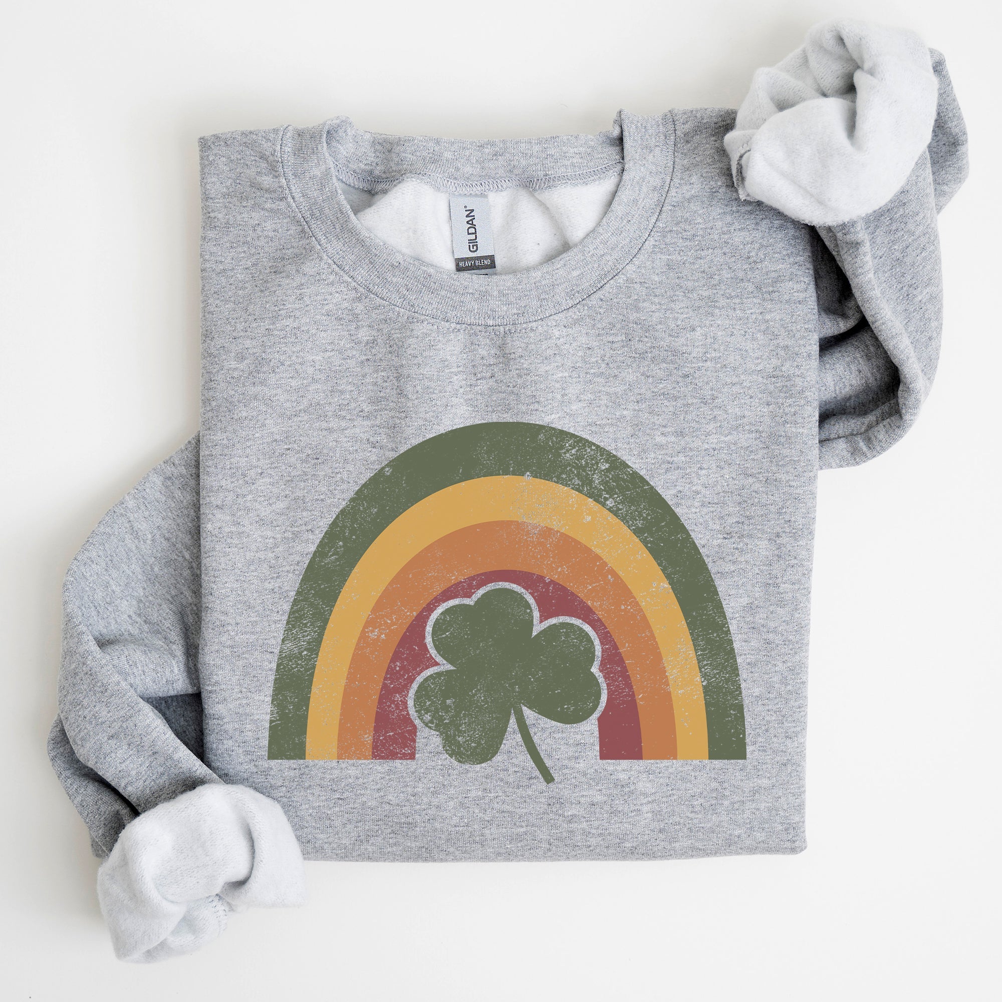 Cozy Vintage Retro St Patrick's Day Rainbow Irish Lucky Premium Classic Sweatshirt