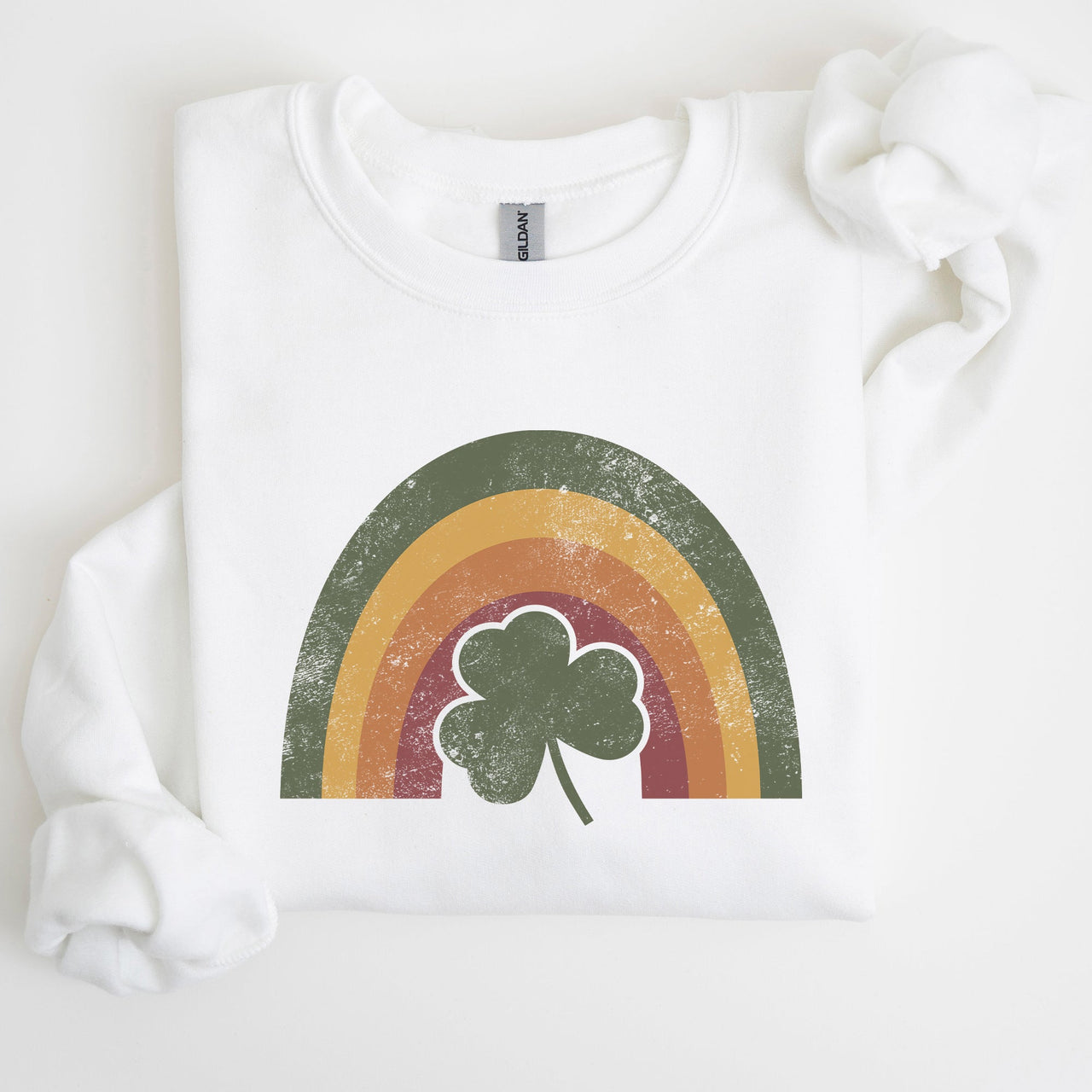 Cozy Vintage Retro St Patrick's Day Rainbow Irish Lucky Premium Classic Sweatshirt