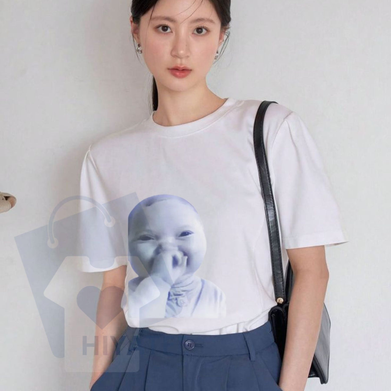 Viral AI Baby Laughing Meme Shirt – Tuff “Holding Back a Laugh” Y2K Streetwear Tee
