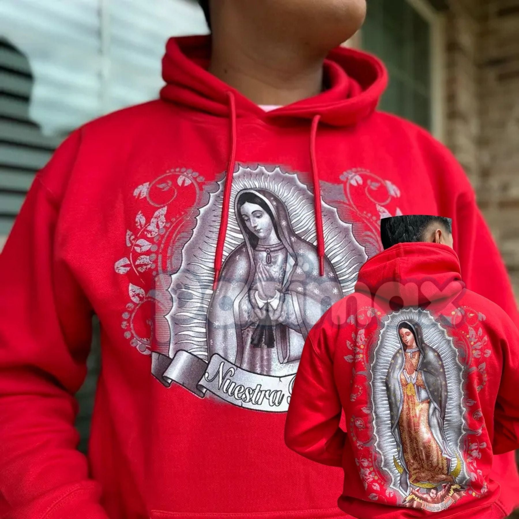 Virgen Mary Hoodie – Blessed Mother Religious Graphic Pullover, Catholic Faith Apparel & Unisex Devotional Wear