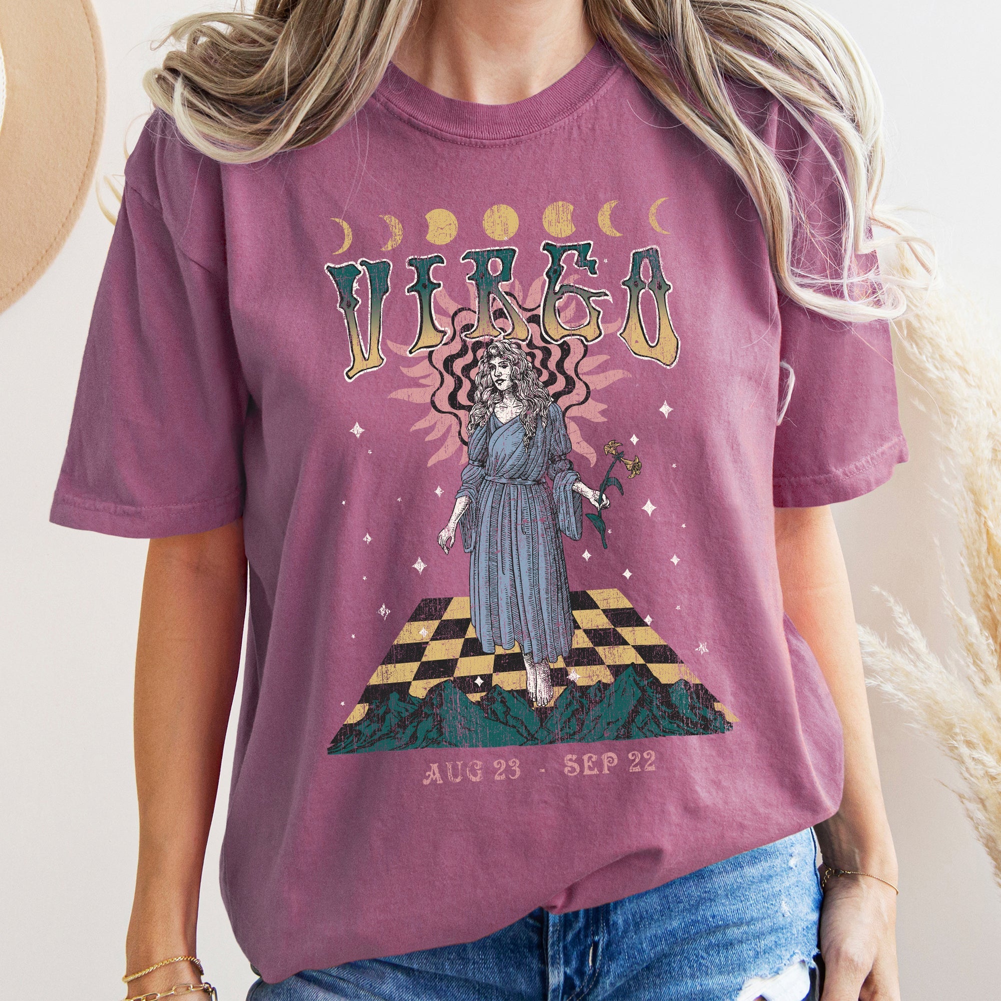 Virgo Zodiac Horoscope Astrology Celestial Signs And Planetary Alignment Comfort Colors Tee