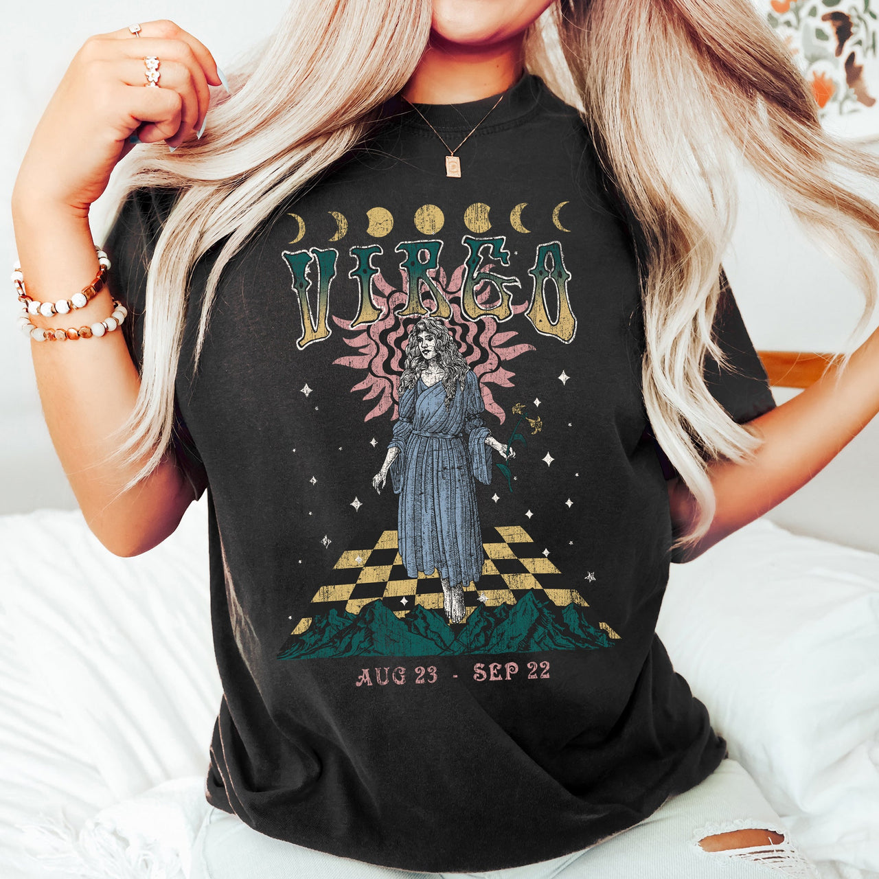 Virgo Zodiac Horoscope Astrology Celestial Signs And Planetary Alignment Comfort Colors Tee