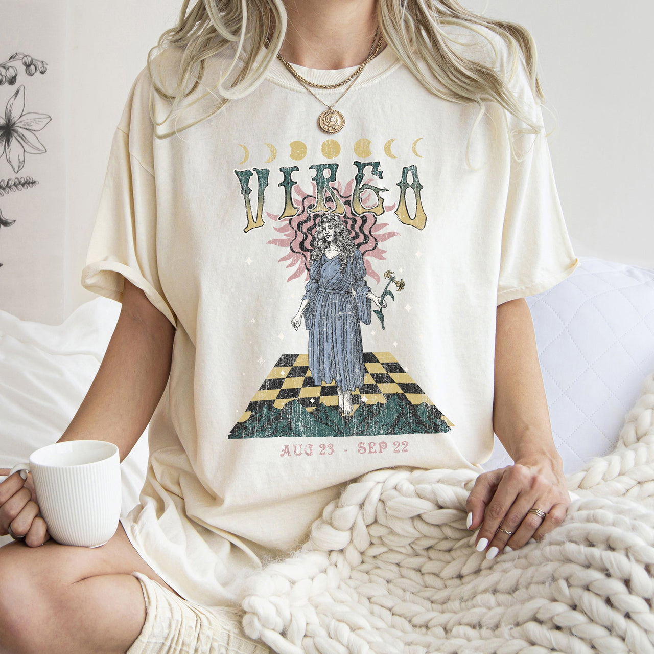 Virgo Zodiac Horoscope Astrology Celestial Signs And Planetary Alignment Comfort Colors Tee