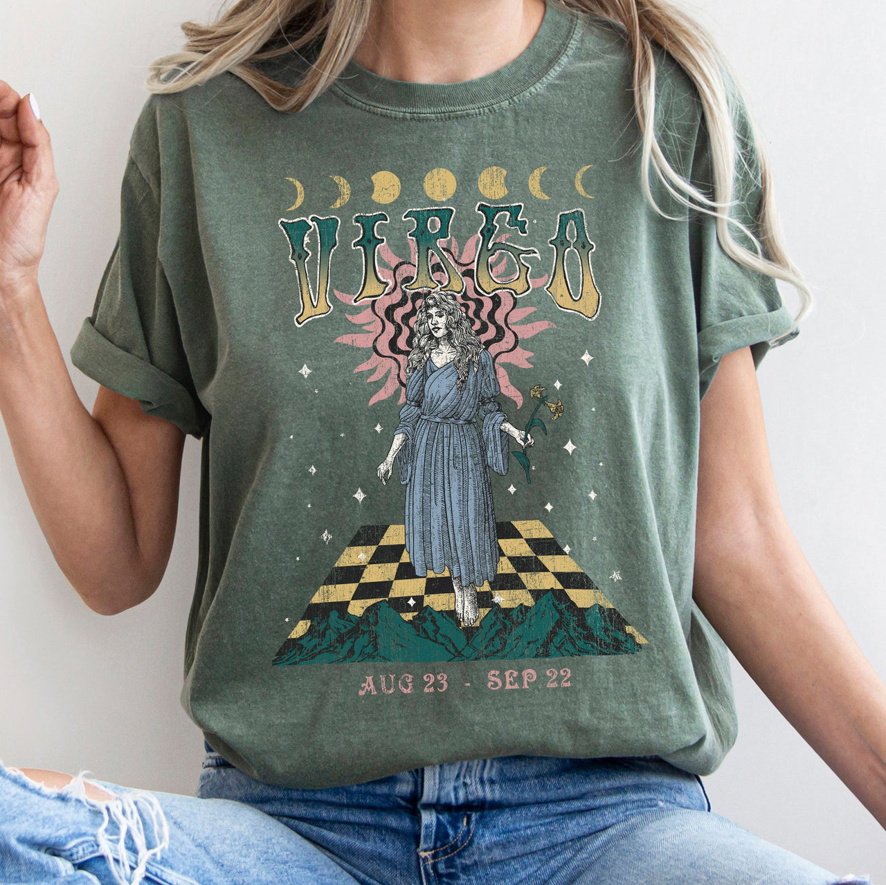 Virgo Zodiac Horoscope Astrology Celestial Signs And Planetary Alignment Comfort Colors Tee