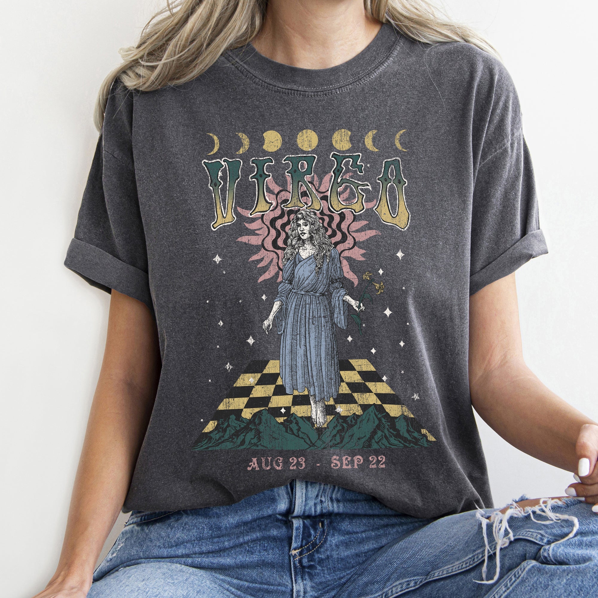 Virgo Zodiac Horoscope Astrology Celestial Signs And Planetary Alignment Comfort Colors Tee