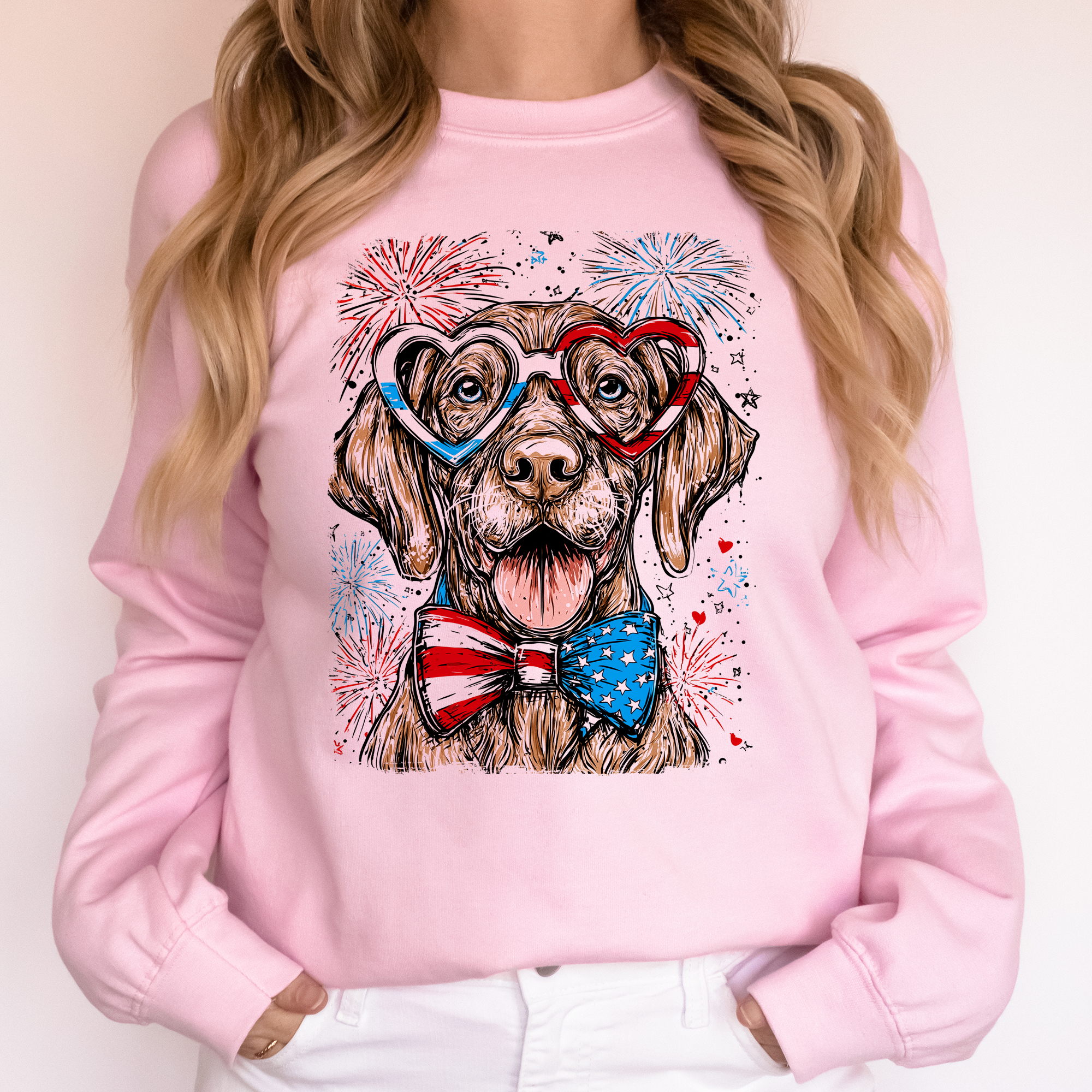 Vizsla Patriotic Dog Usa America Pet Lover 4th Of July Flag Emblem Classic Collection Sweatshirt