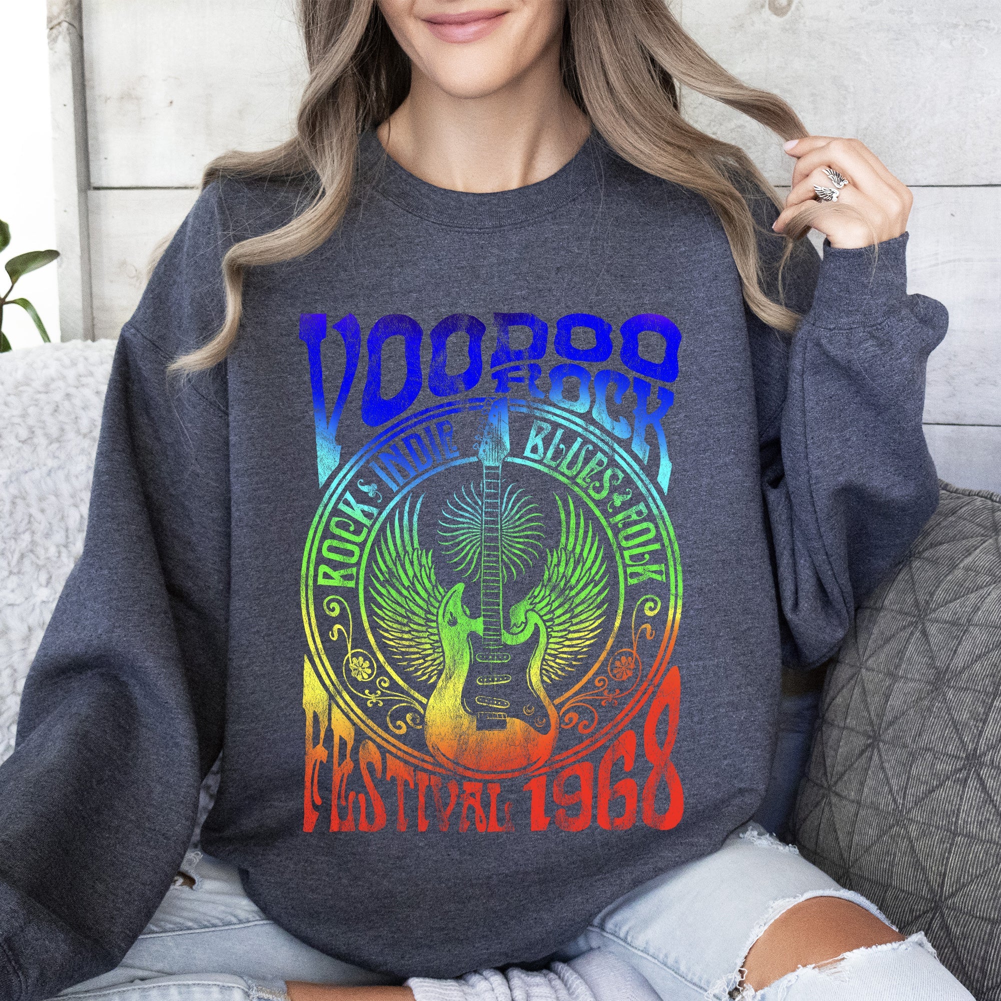 Voodoo Rock Festival Concert Poster Artwork Edition Premium Graphic Deluxe Sweatshirt