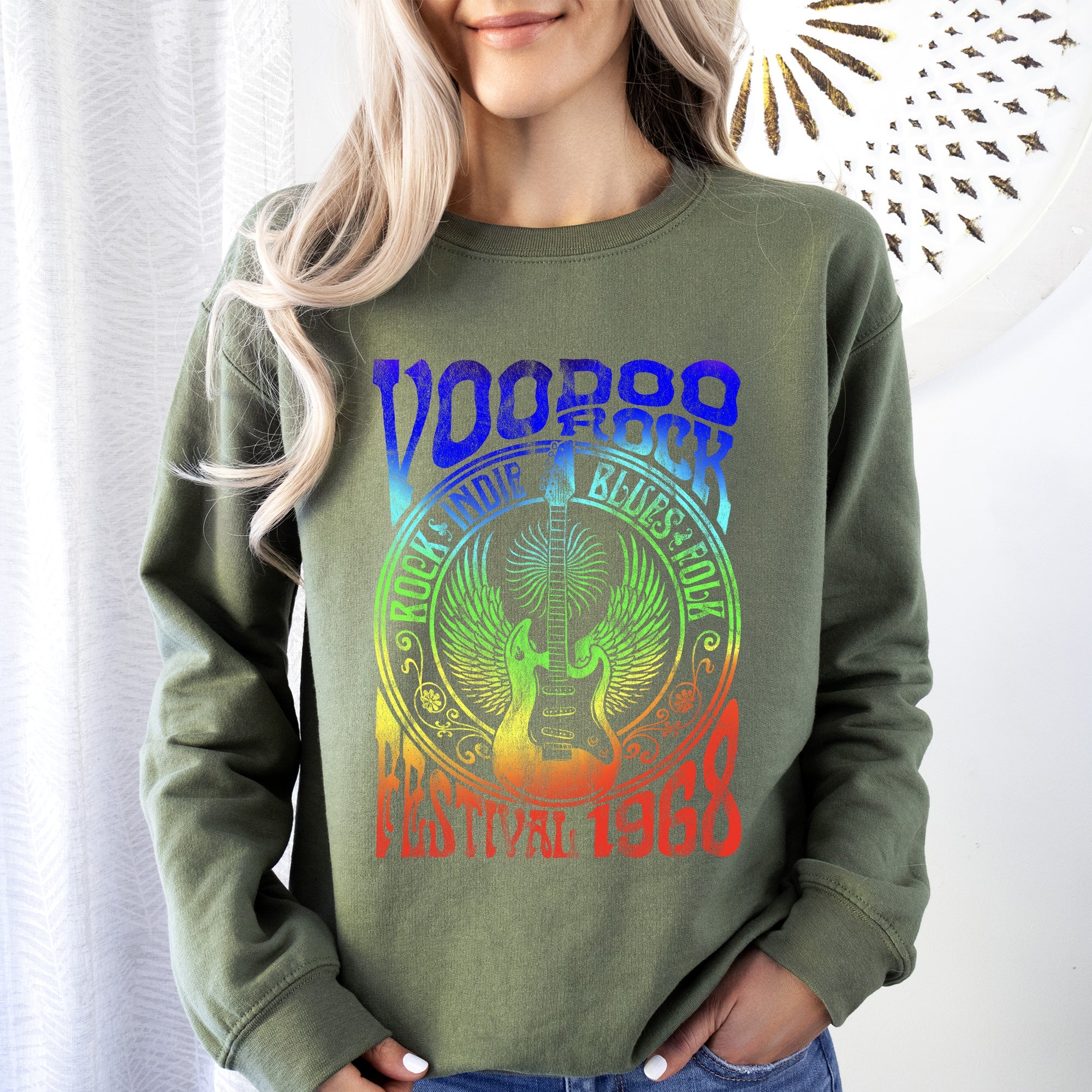 Voodoo Rock Festival Concert Poster Artwork Edition Premium Graphic Deluxe Sweatshirt