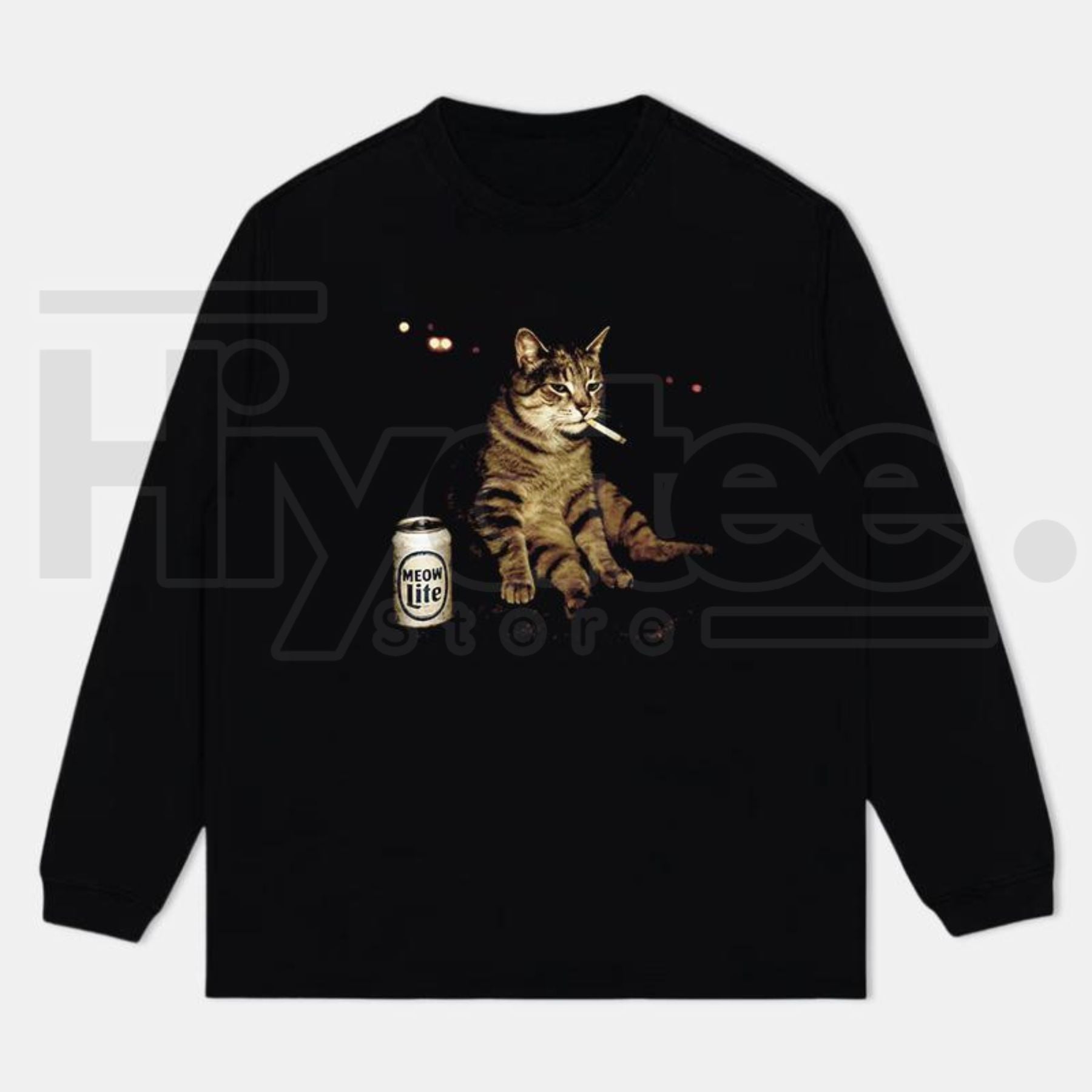 WACKY CAT Unisex Oversized Crew Neck Sweatshirt: 072207 Streetwear