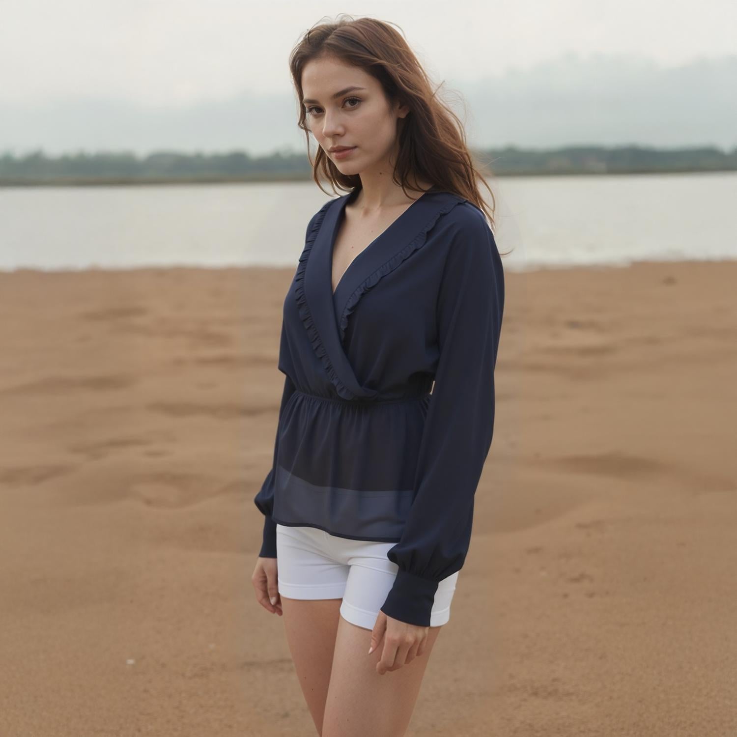 Pleione Women's Wrap Front Peplum Blouse Top