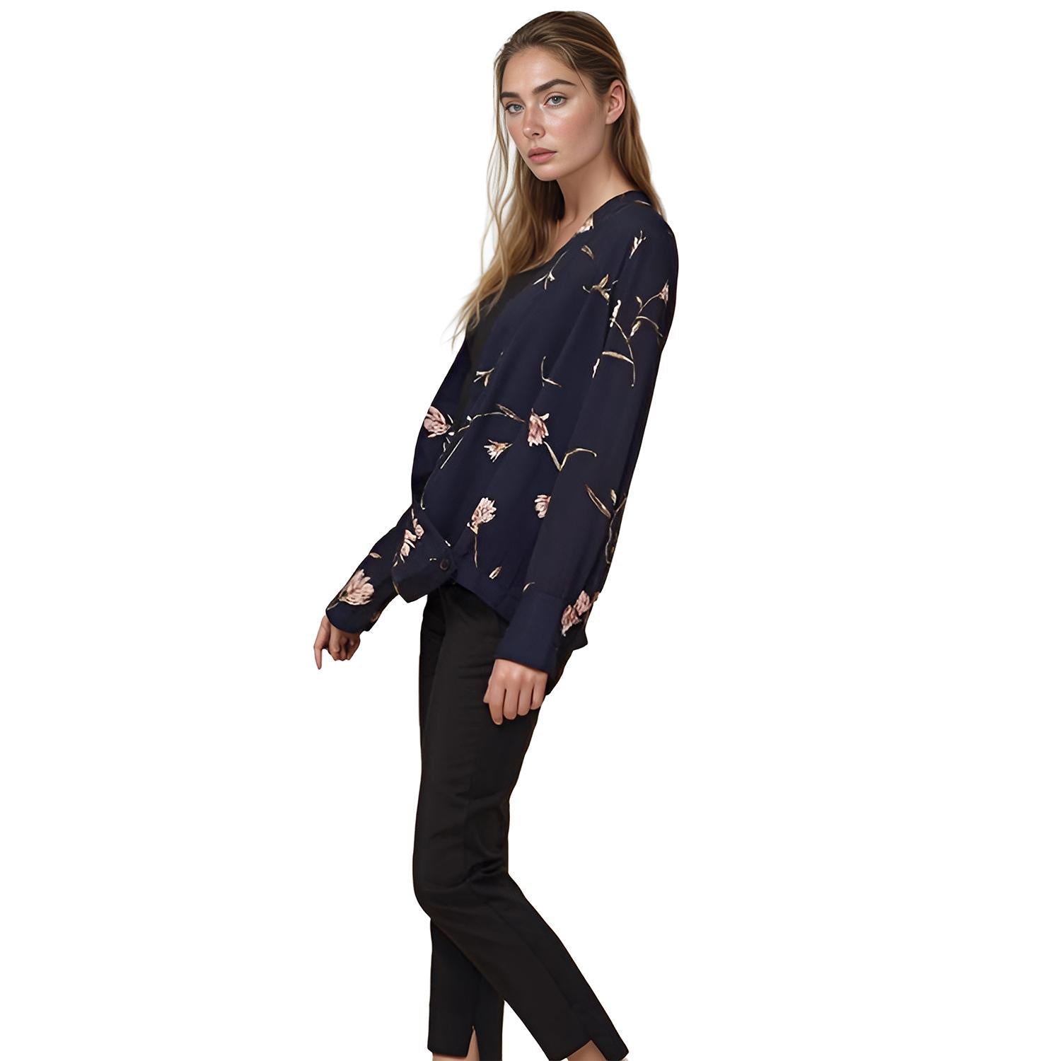 Pleione Women's Wrap Front V-Neck Blouse