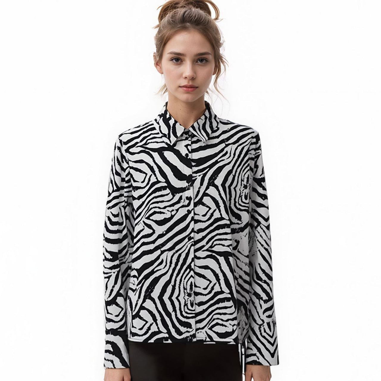 Pleione Women's Button Up Basic Shirt