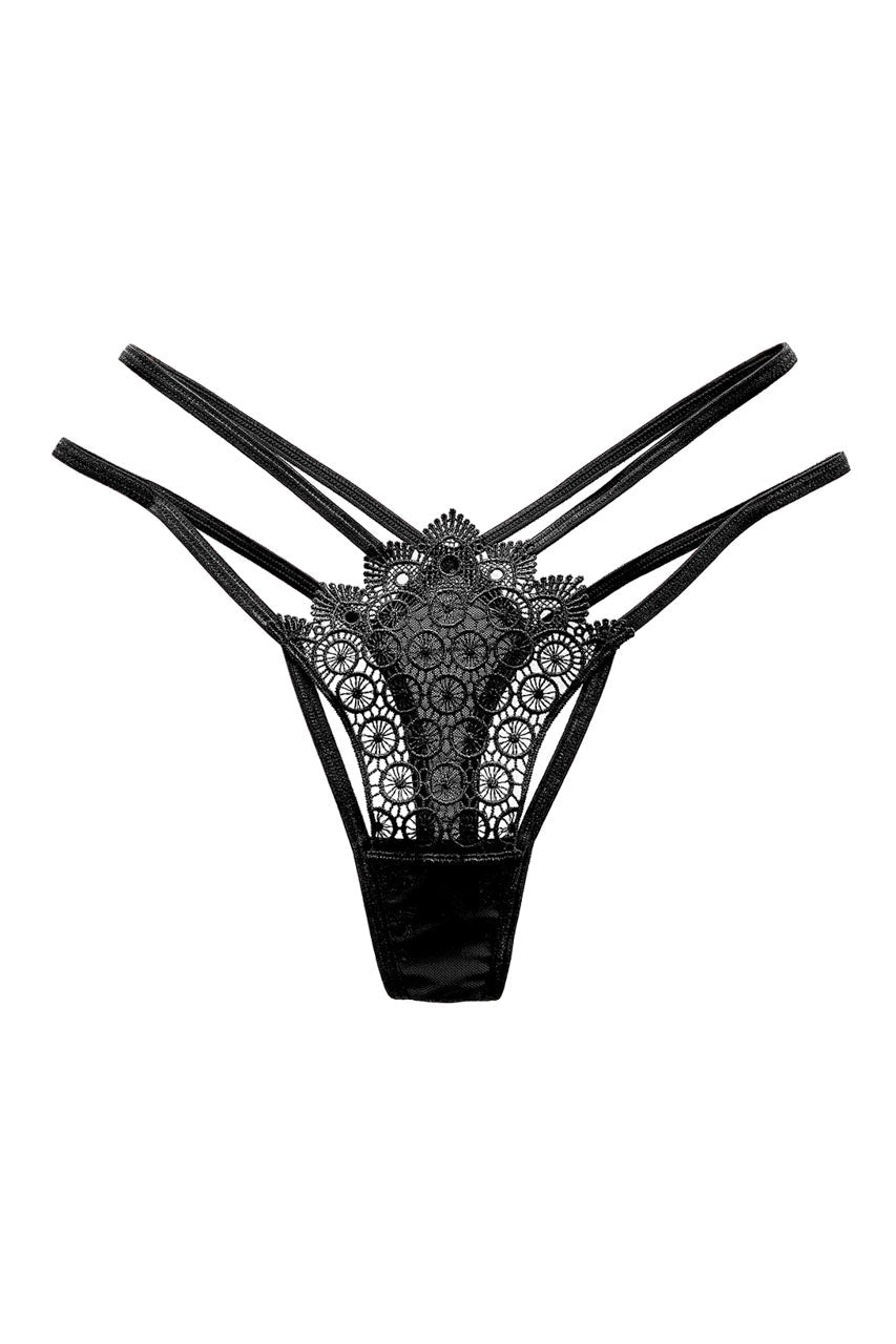 Strappy Geo Embroidered Thong