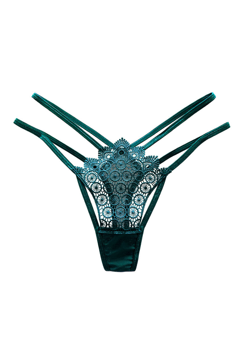 Strappy Geo Embroidered Thong
