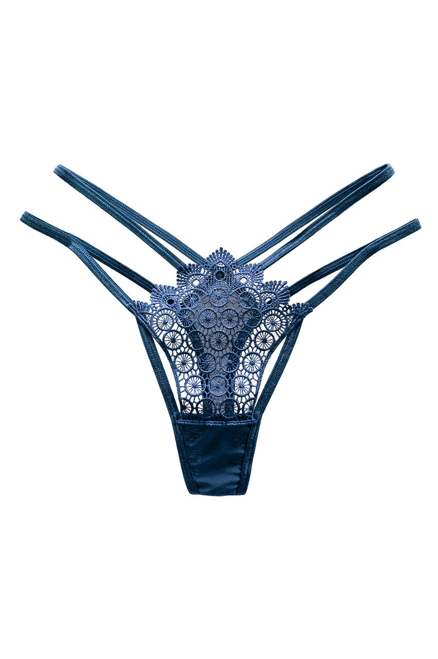 Strappy Geo Embroidered Thong