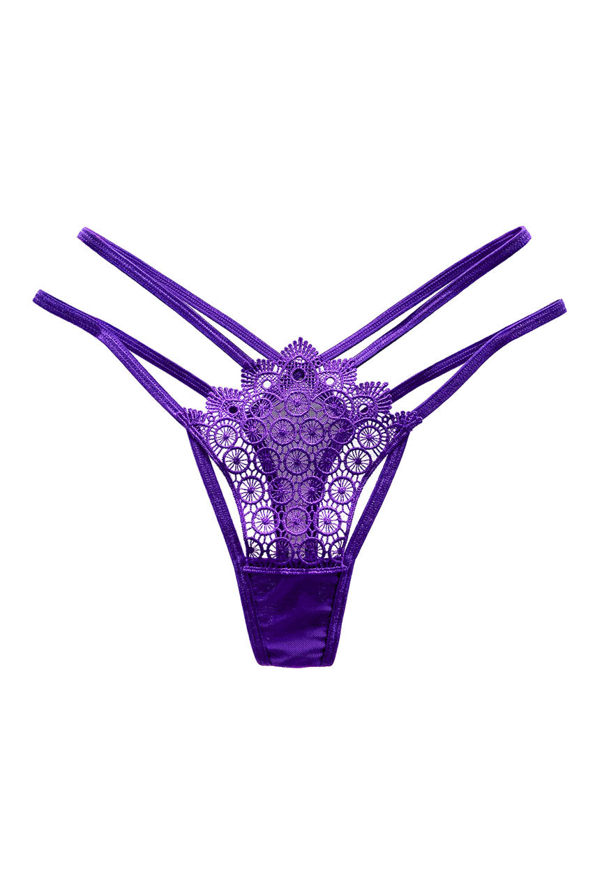 Strappy Geo Embroidered Thong