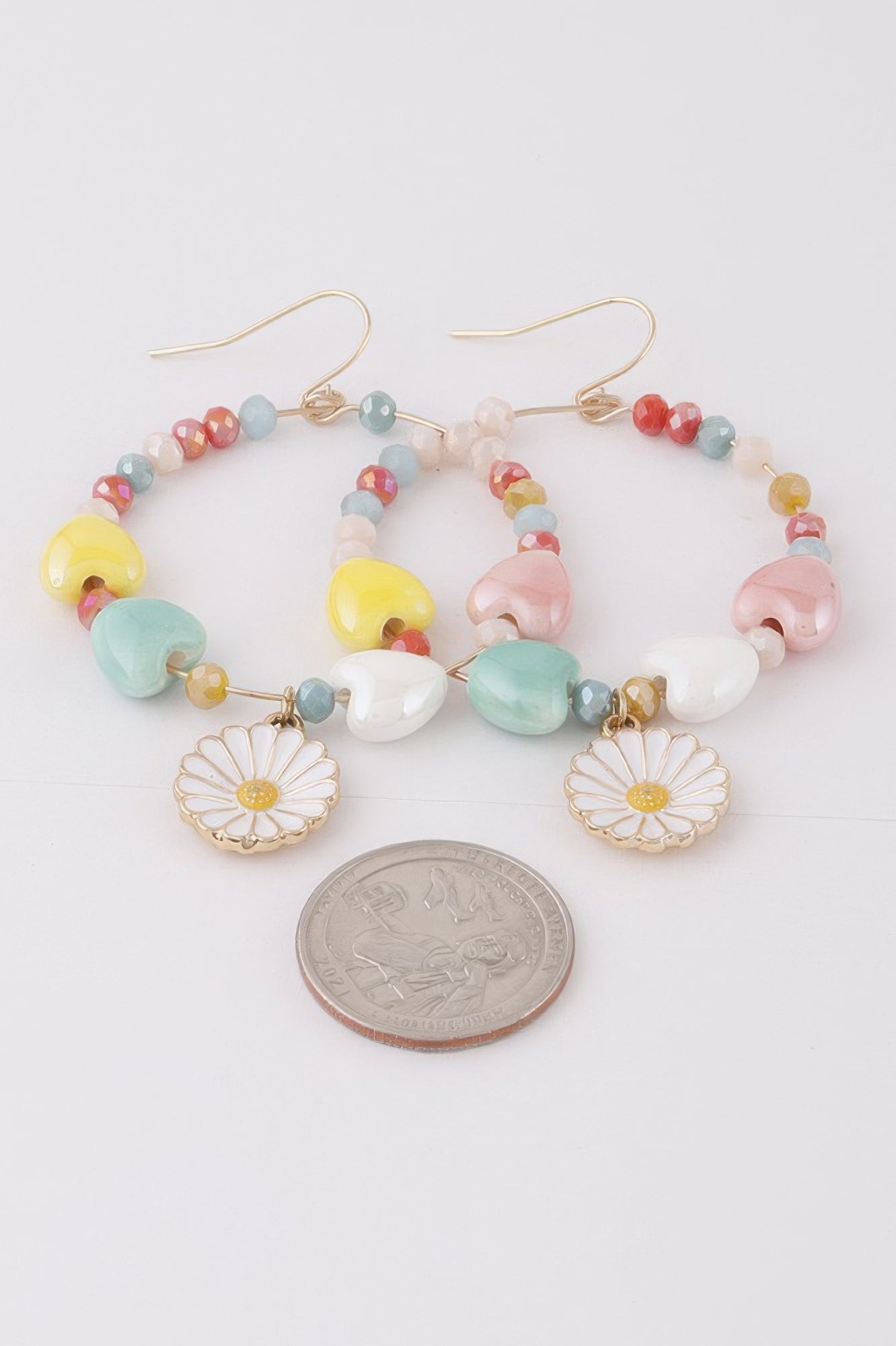Open Beaded Flower Earrings