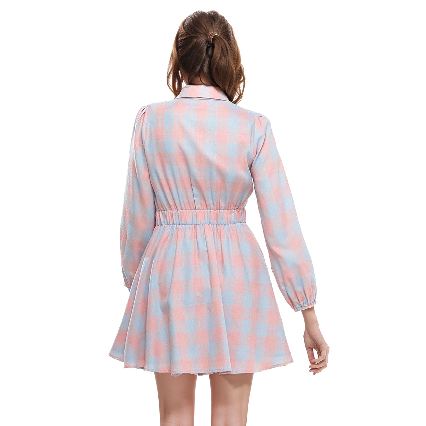 Women's Button Up Shirt Dress in Bubble Gum