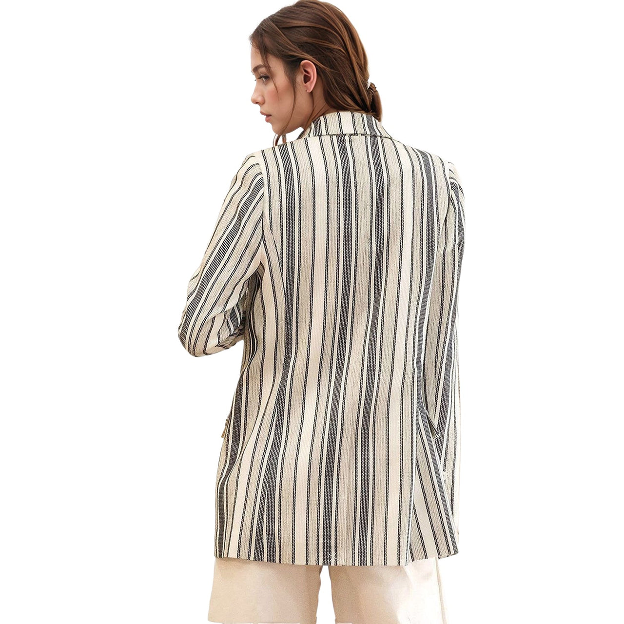 Women's Stripe Blazer in Blue White