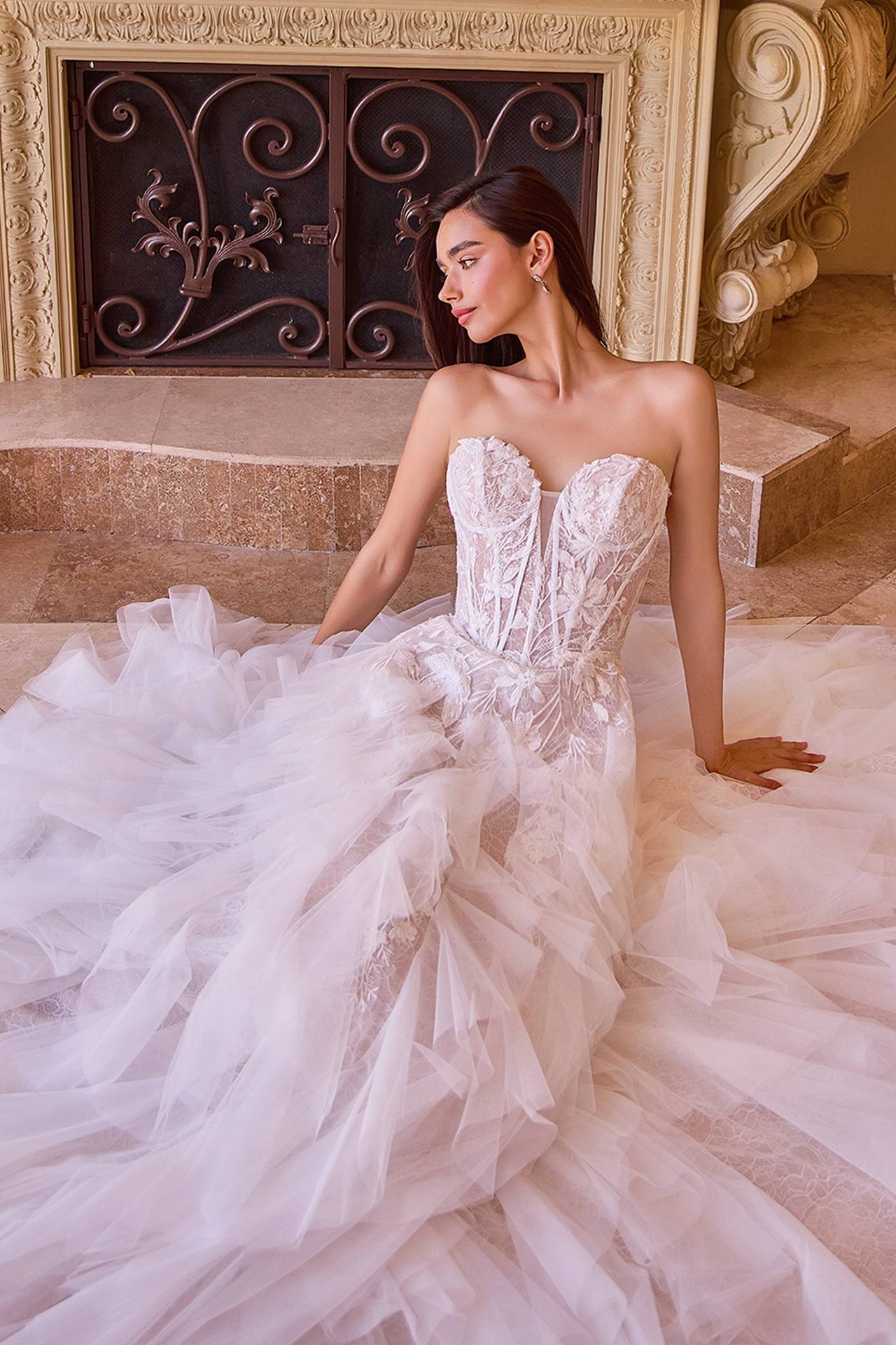 Andrea & Leo WL016 Strapless Drop Waist Cascading Wedding Dress
