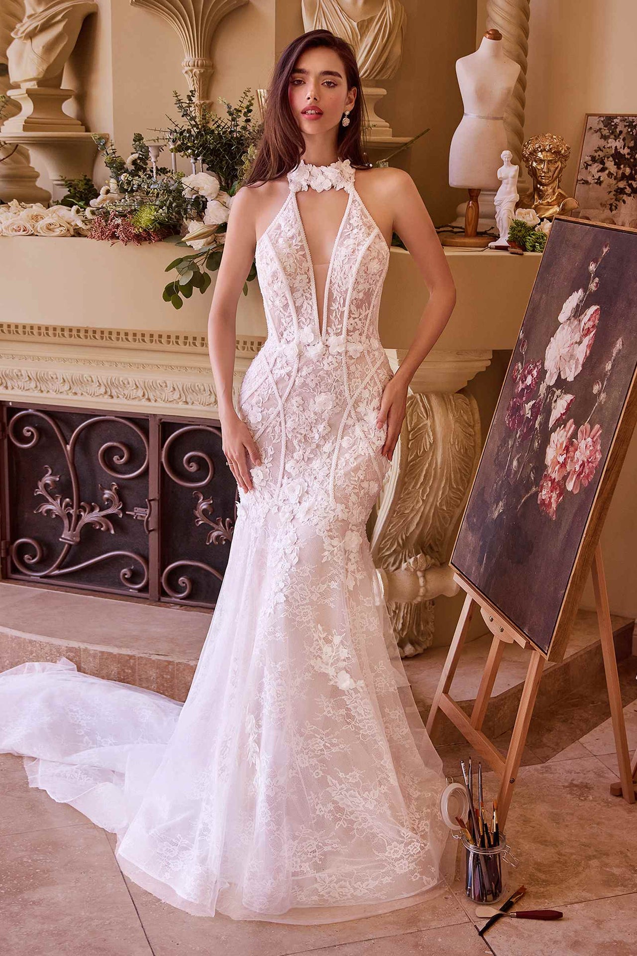 Andrea & Leo WL035 Wedding Dress Lace & Tulle Short Sleeve Gown