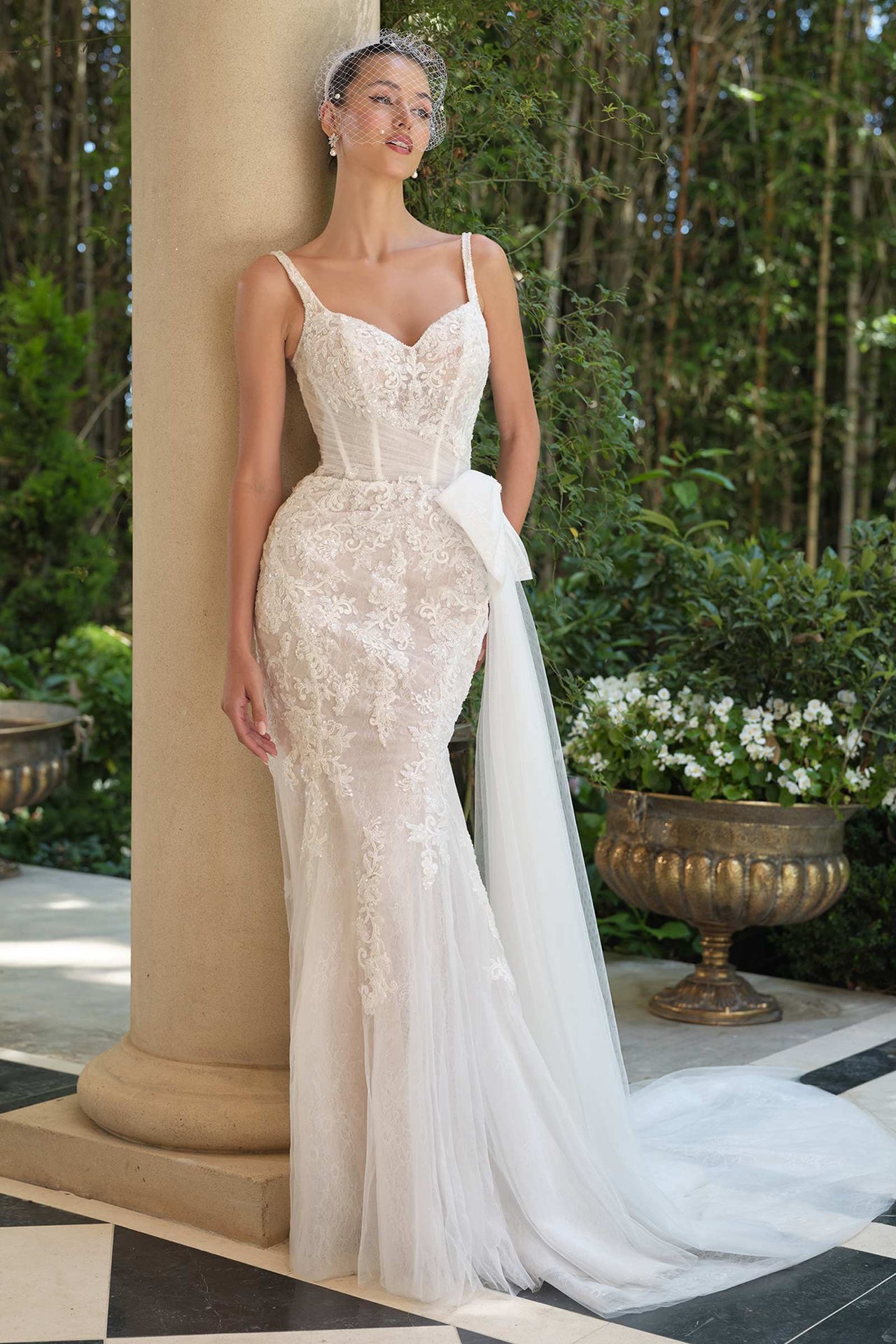 Andrea & Leo WL068 Fitted Sweetheart Embroidered Lace Mermaid Dress