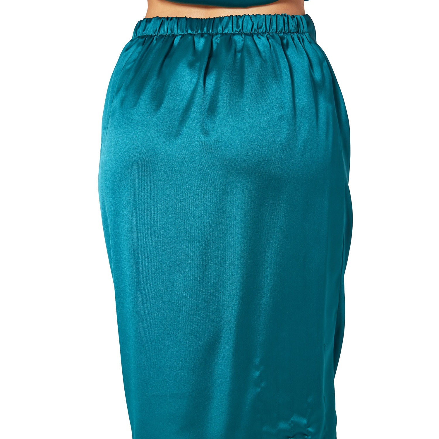 Pleione Women's Wrap Front Midi Skirt With Pleats In Teal