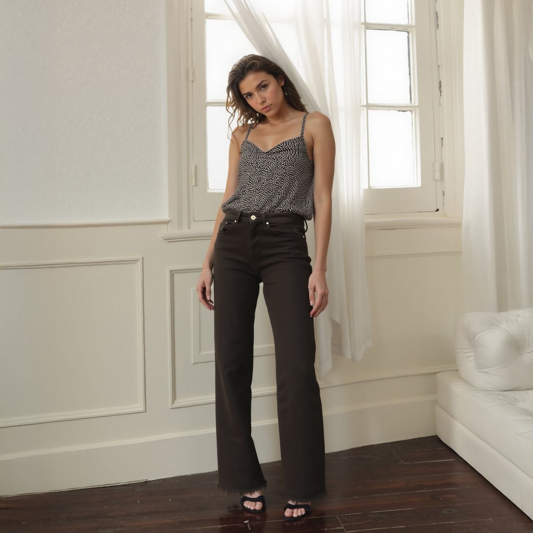 Women's Leopard Wrap Front Bodysuit In Black Leopard