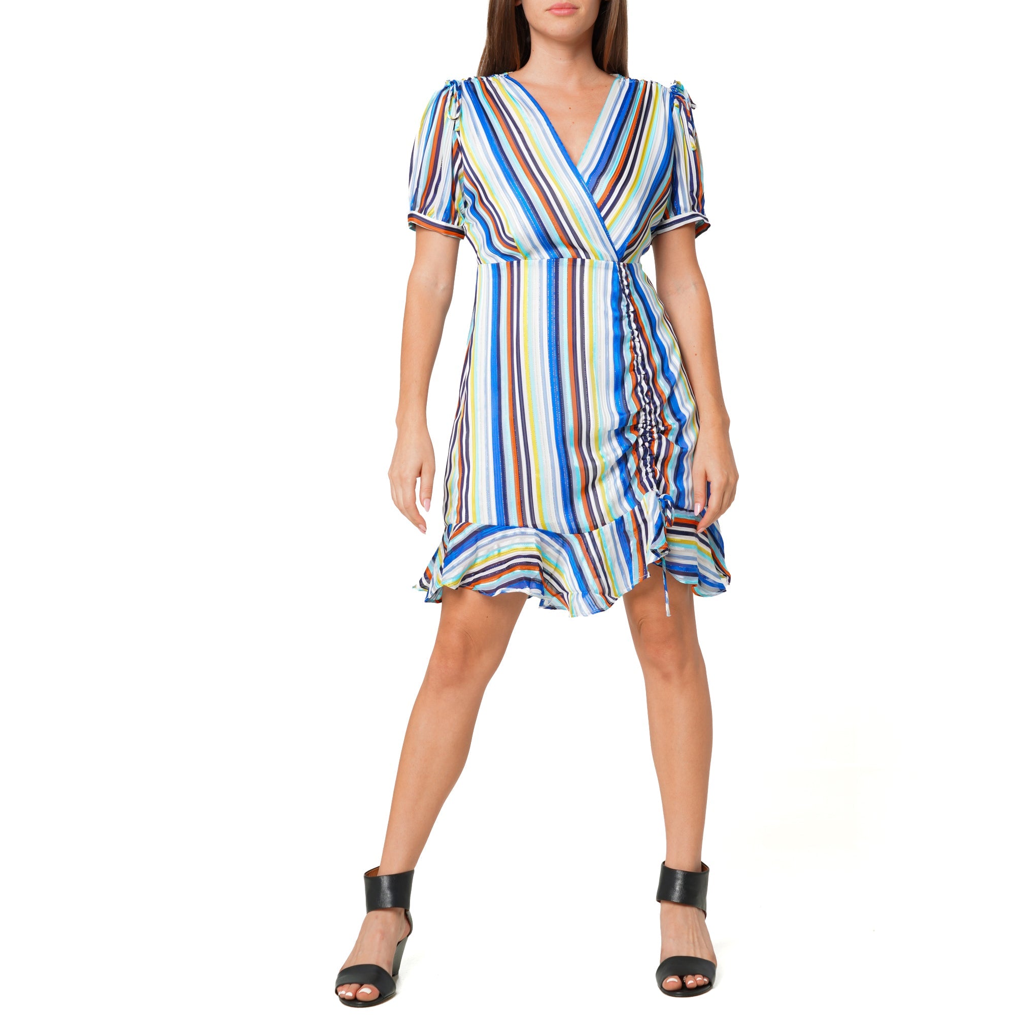 Women's Multi-color Ruched Dress in Beach